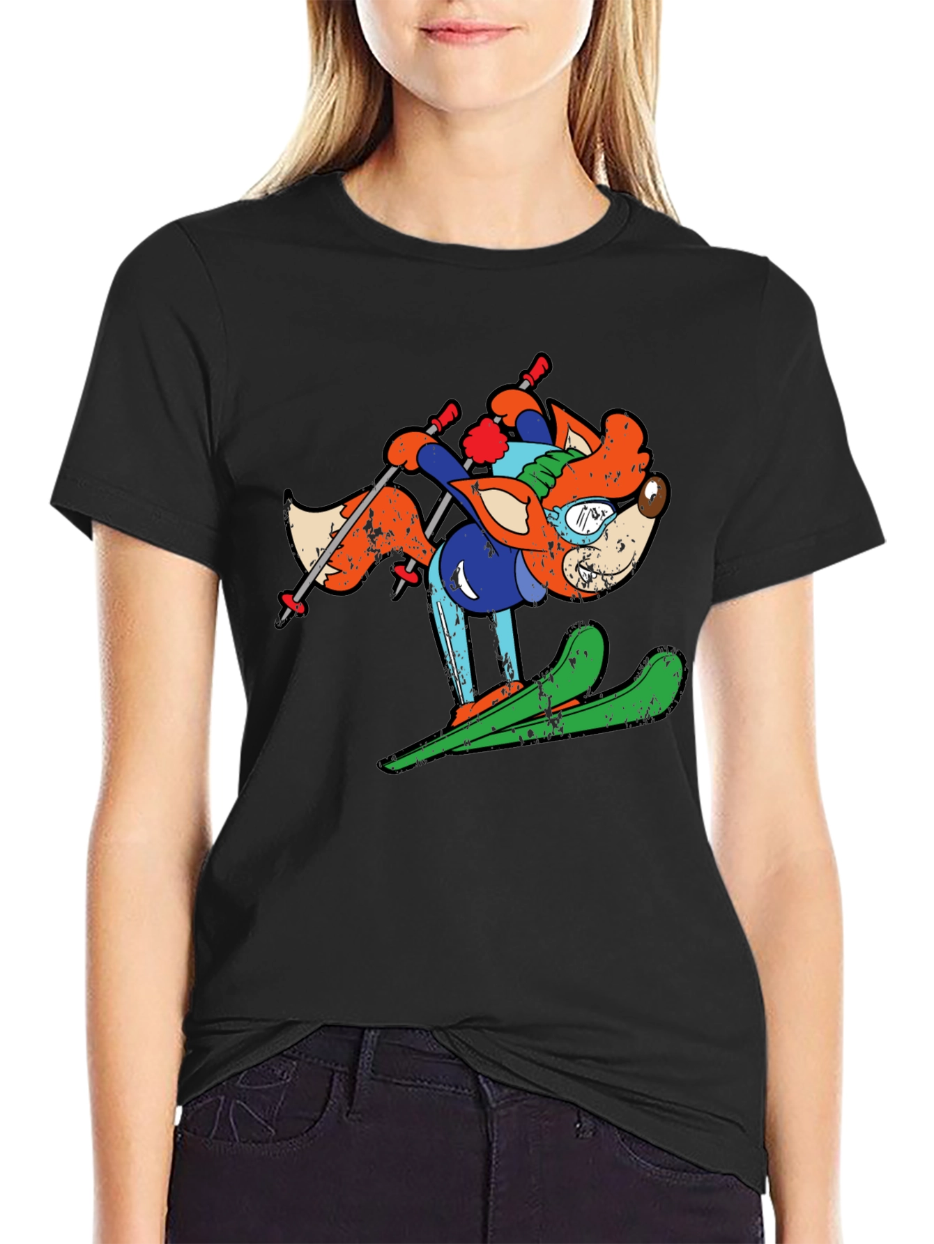 Skiing Fox T-Shirt - Unique Graphic Tee
