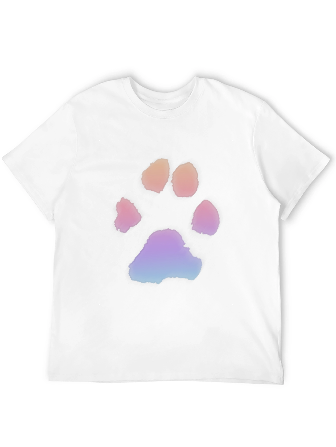 Rainbow Paw Print Black T-Shirt
