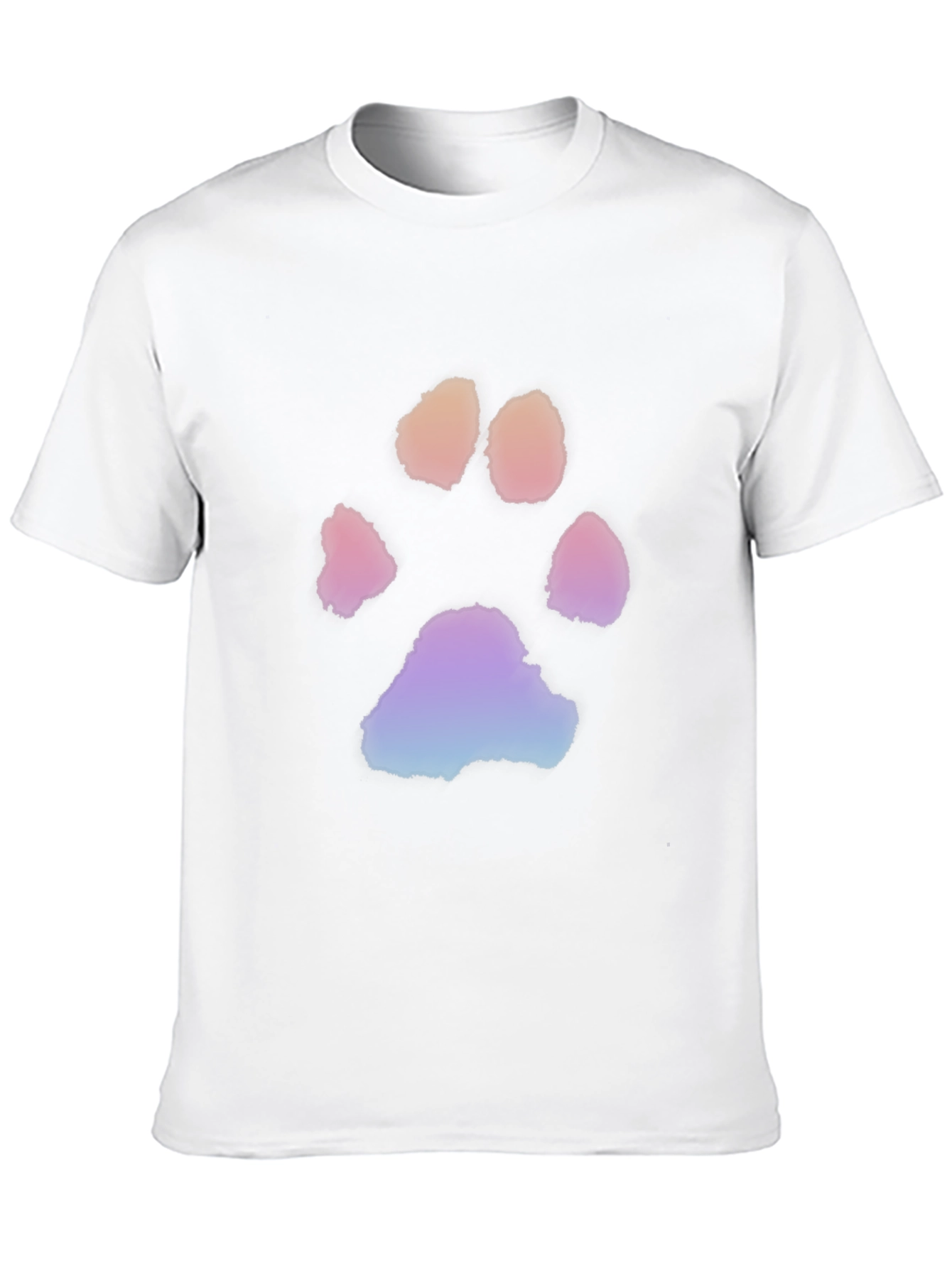 Rainbow Paw Print Black T-Shirt