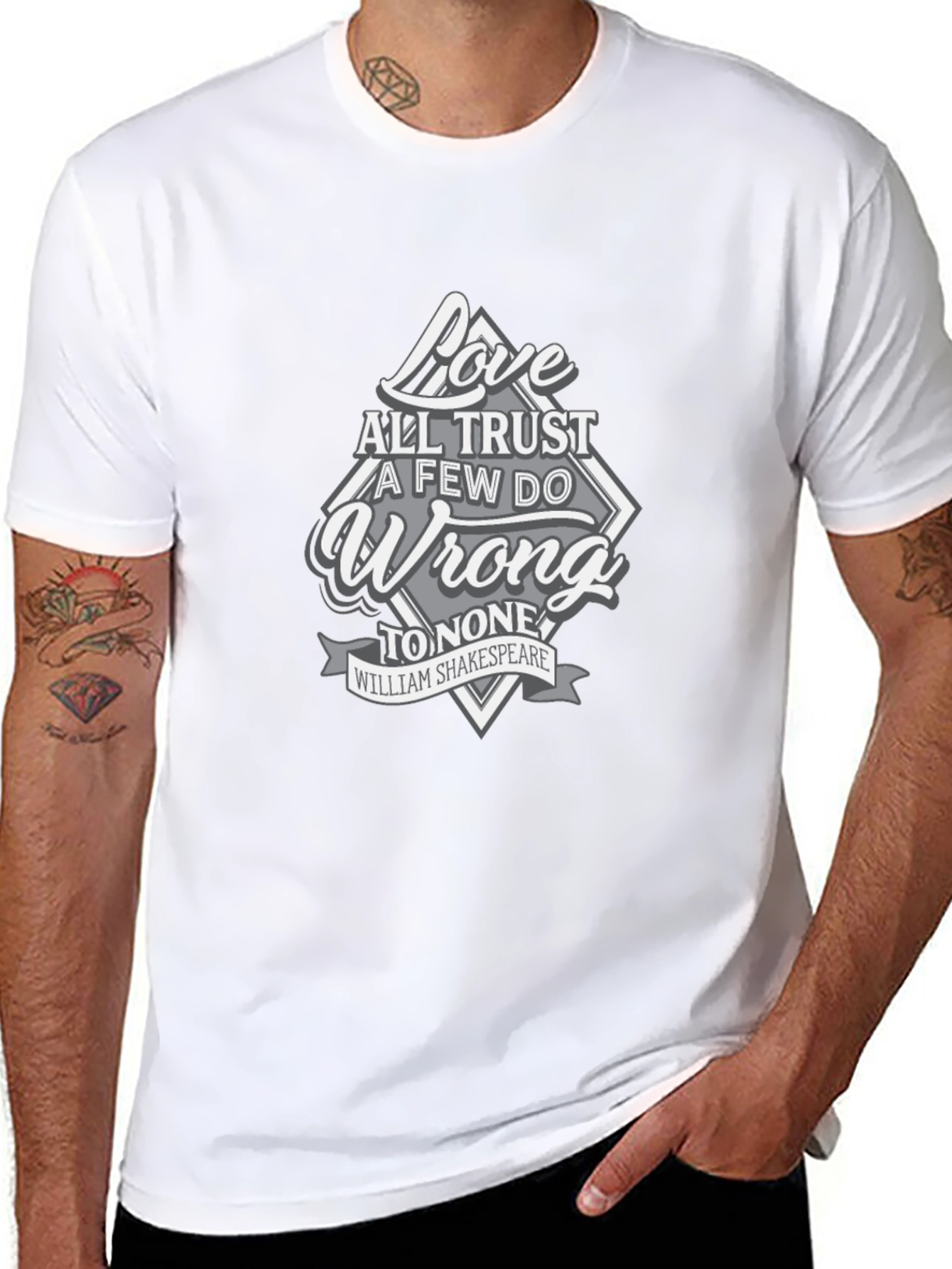 Shakespeare Love All Trust Few Mens Graphic T-Shirt