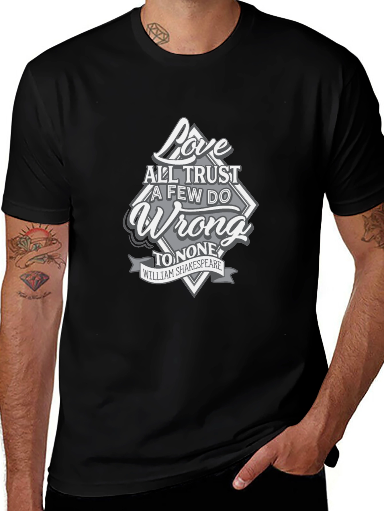 Shakespeare Love All Trust Few Mens Graphic T-Shirt