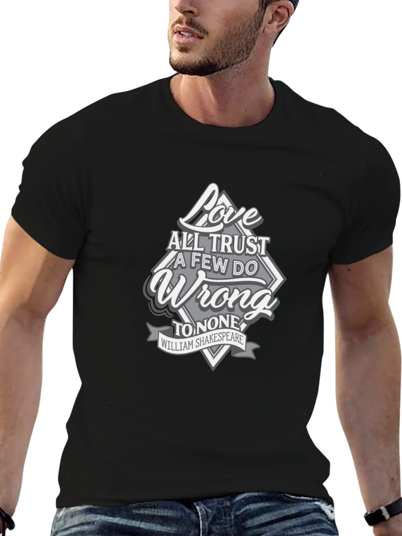 Shakespeare Love All Trust Few Mens Graphic T-Shirt