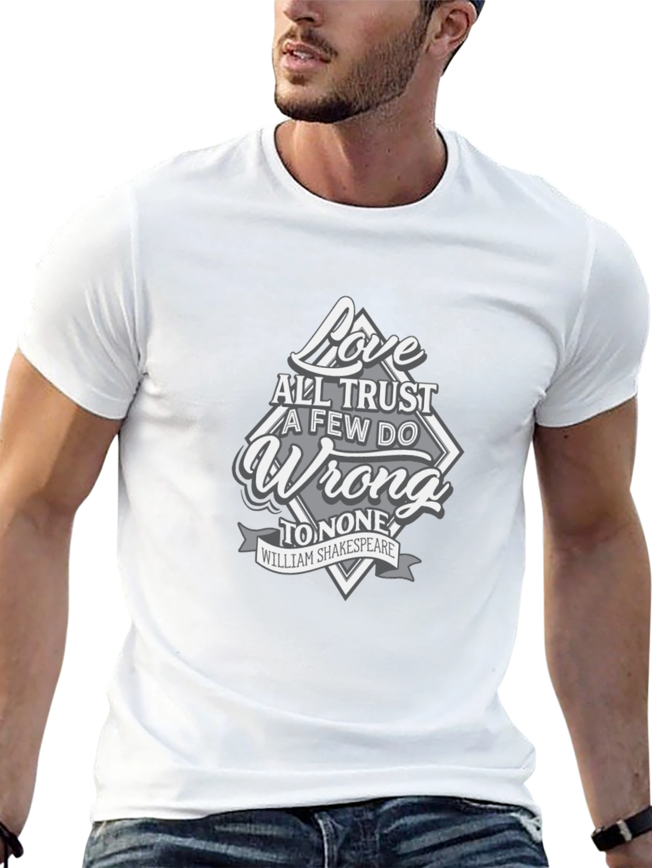 Shakespeare Love All Trust Few Mens Graphic T-Shirt