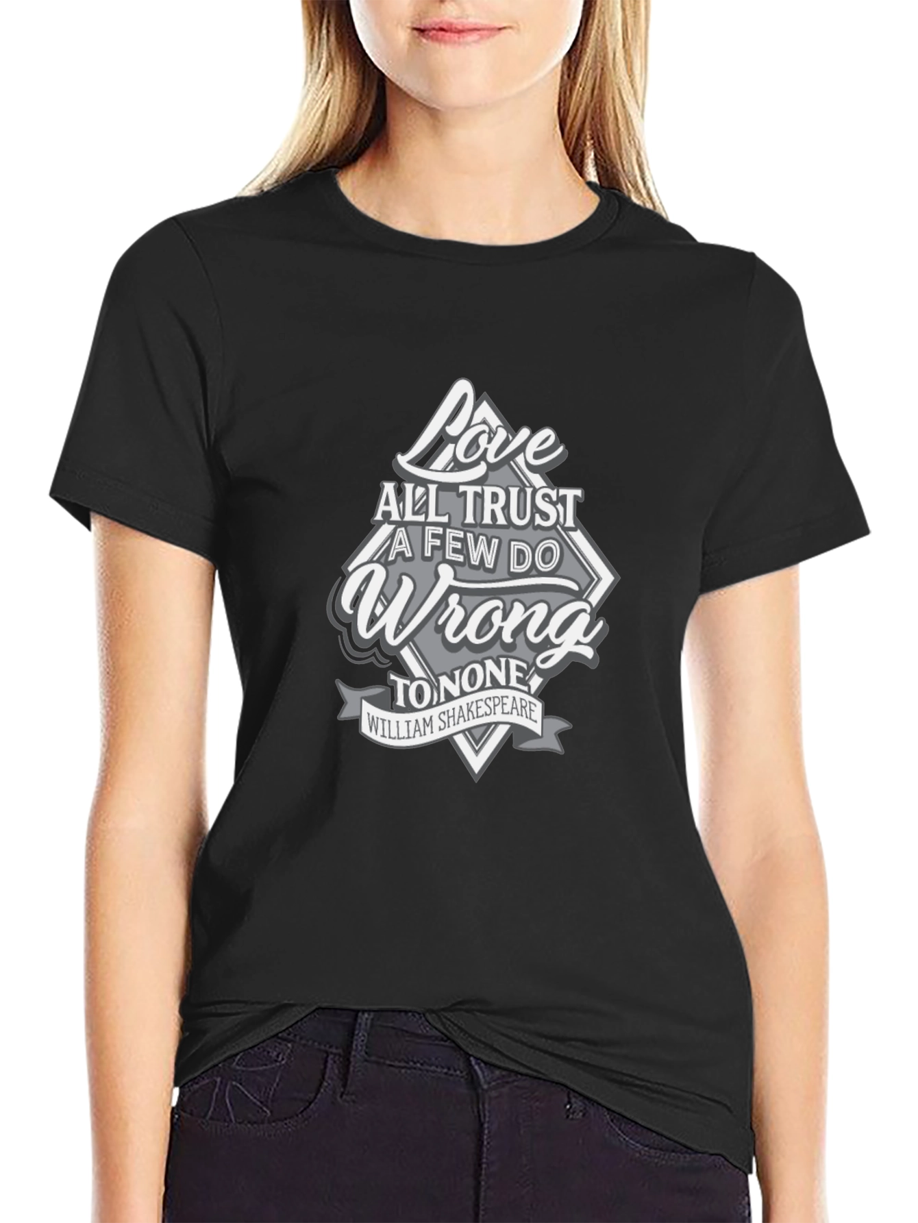 Shakespeare Love All Trust Few Mens Graphic T-Shirt