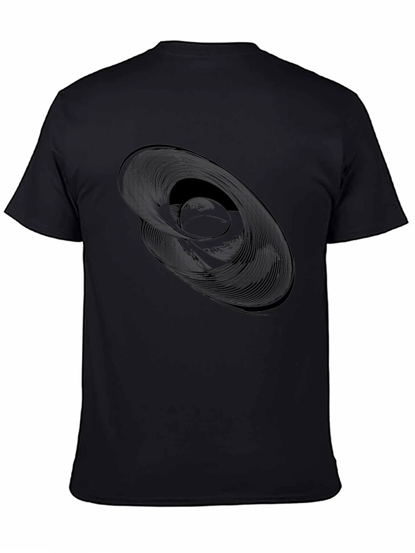 Abstract Swirl Graphic Black T-Shirt
