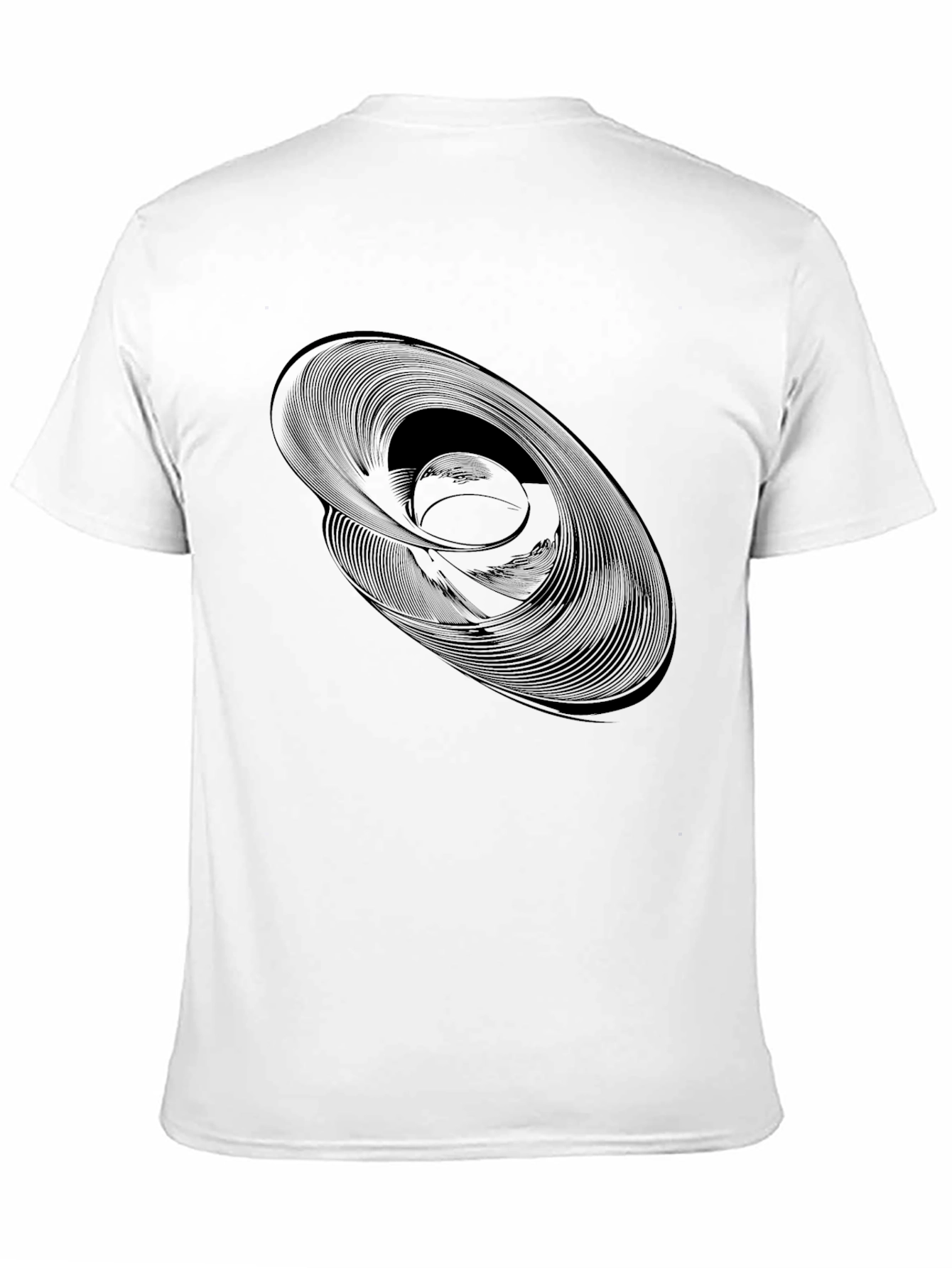 Abstract Swirl Graphic Black T-Shirt