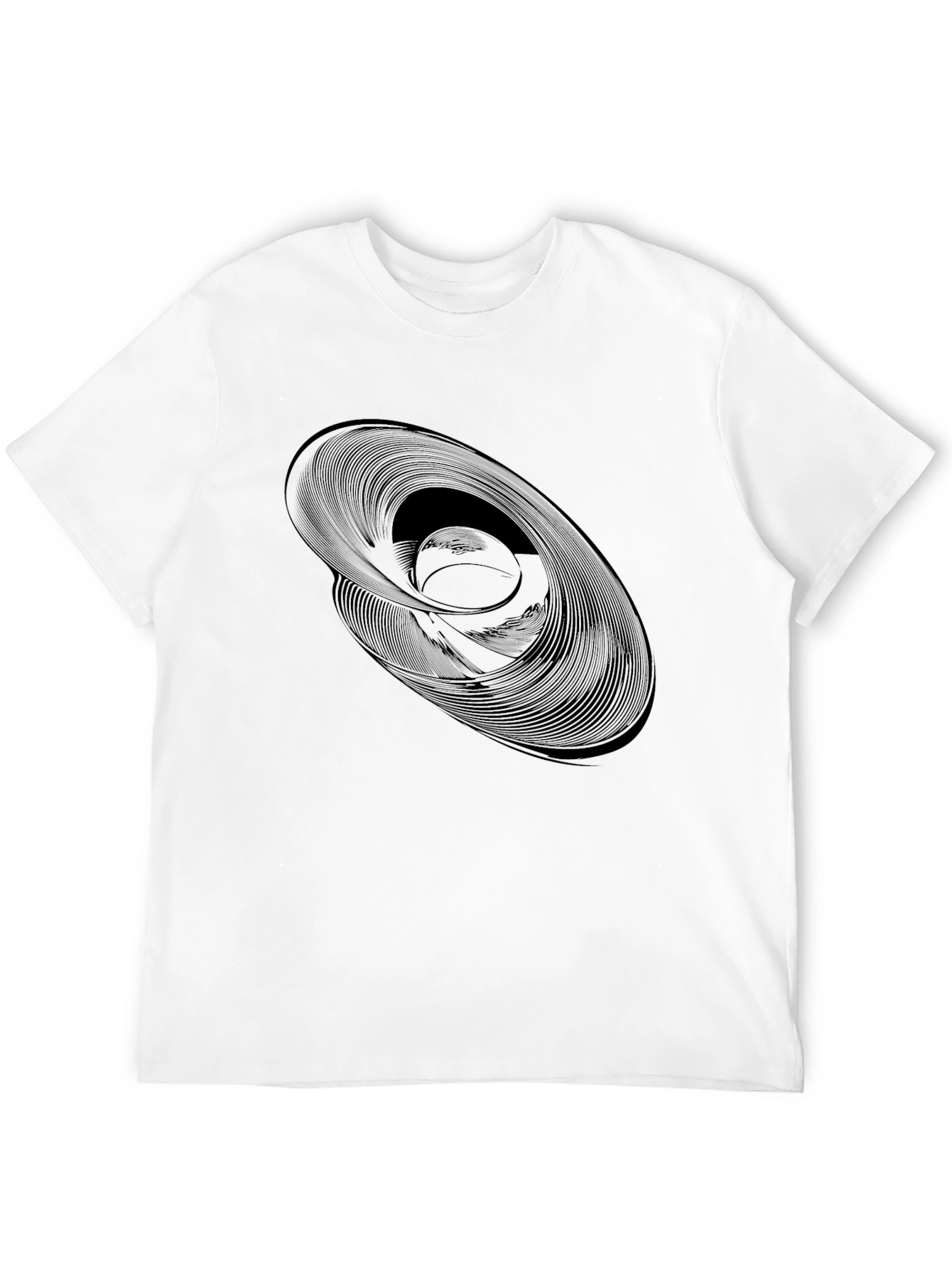 Abstract Swirl Graphic Black T-Shirt