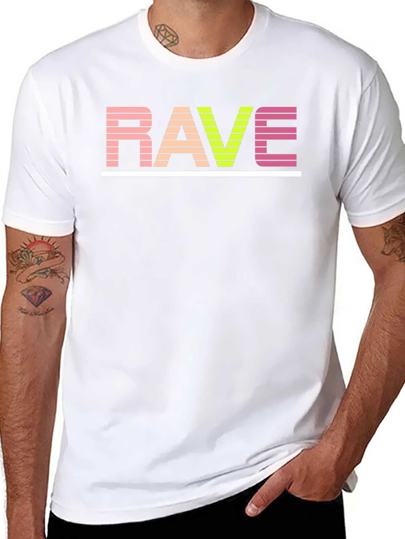 Rave Retro Striped Graphic Tee