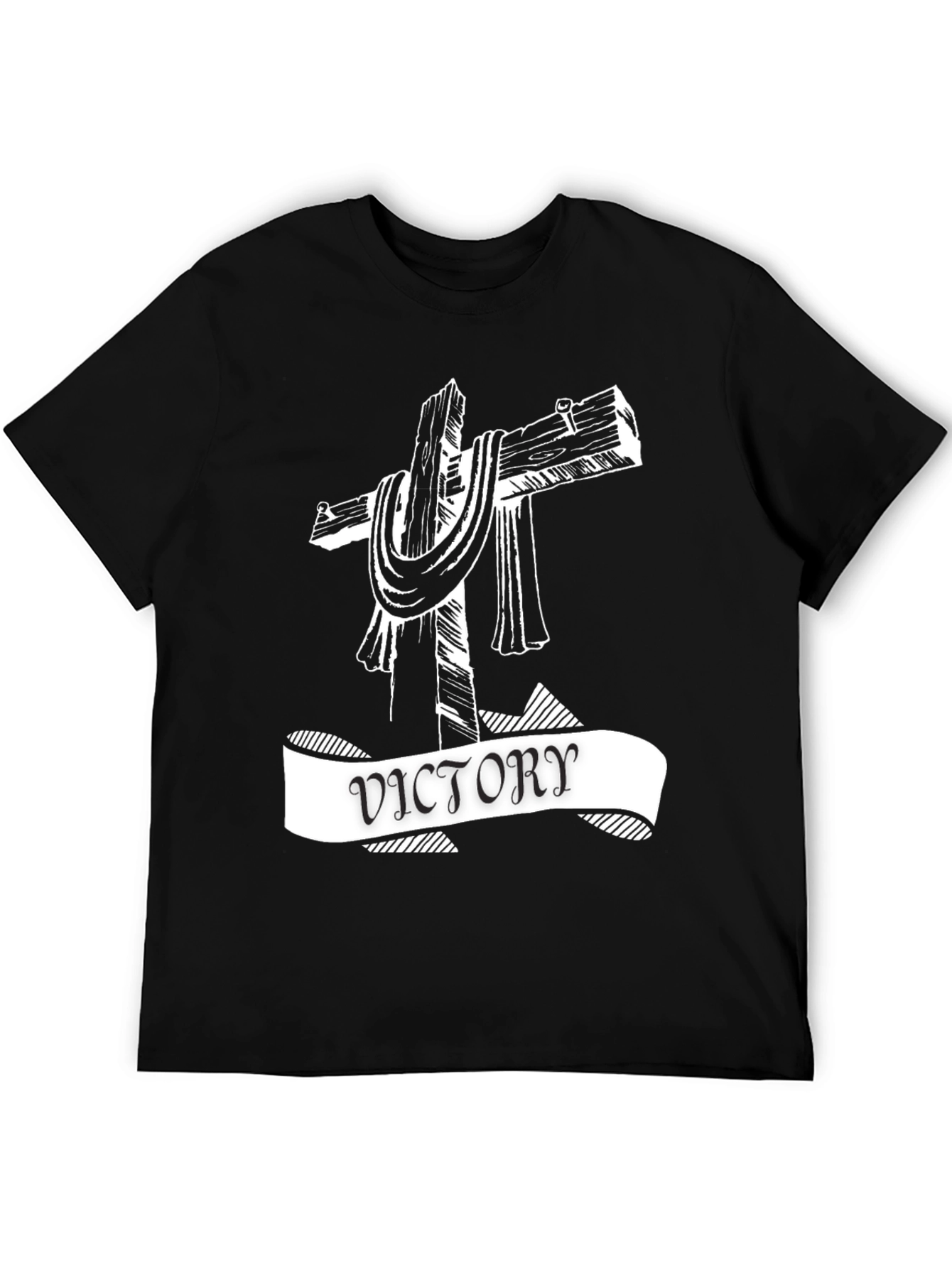 Victory Cross Graphic Tee - Black