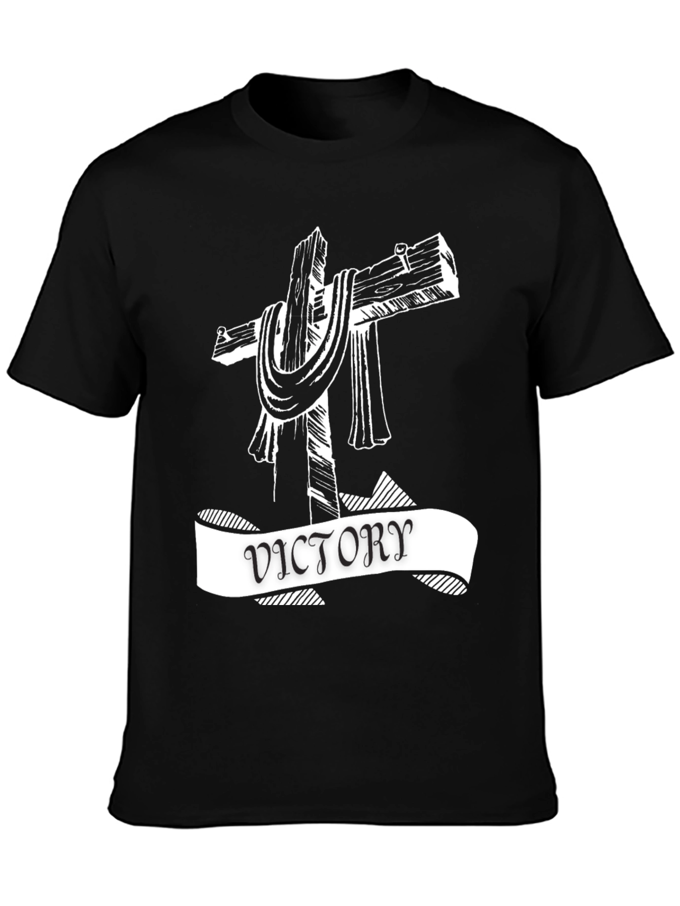 Victory Cross Graphic Tee - Black
