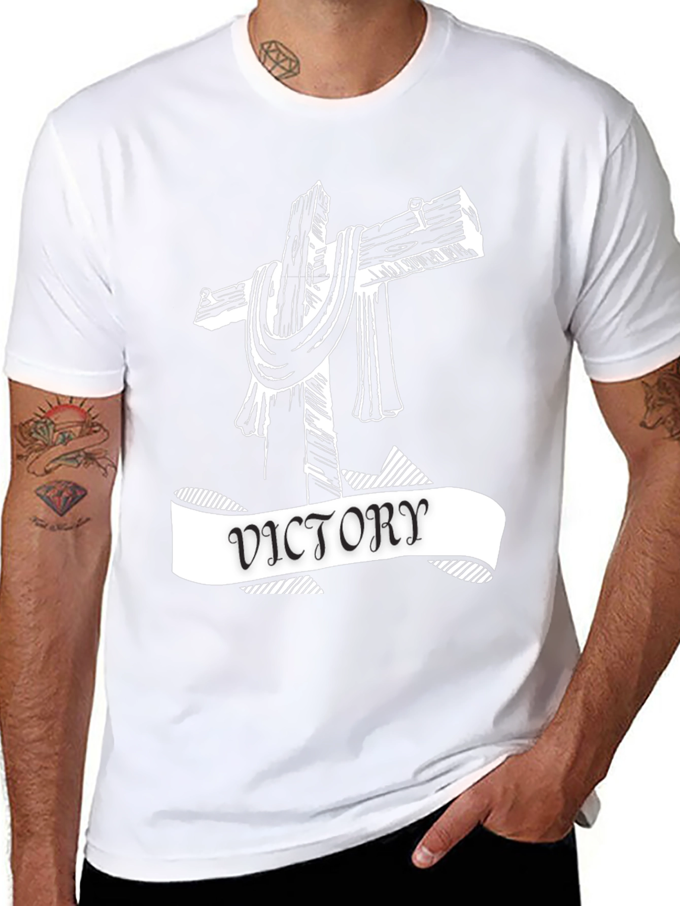 Victory Cross Graphic Tee - Black