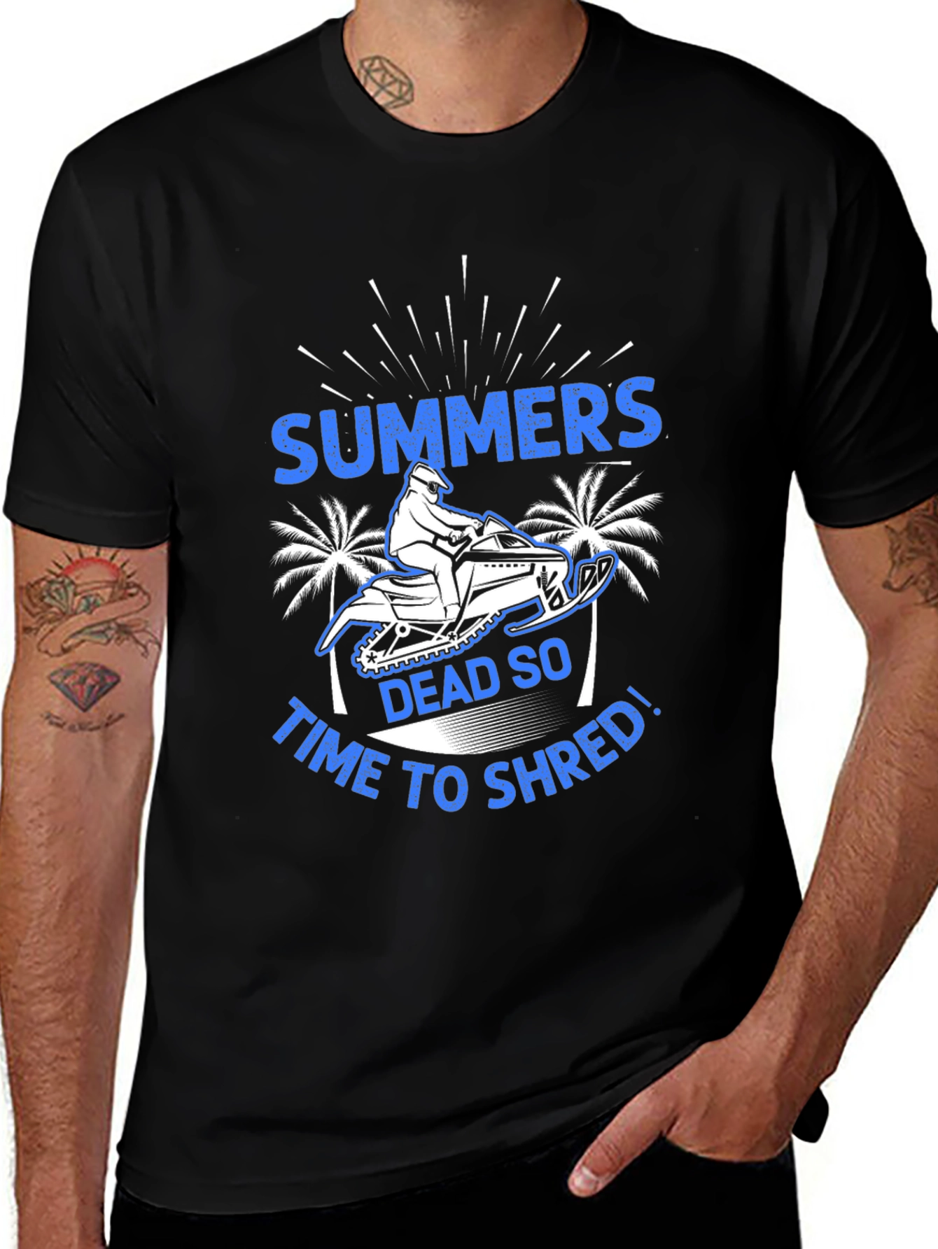 Summers Dead Snowmobile Graphic T-Shirt