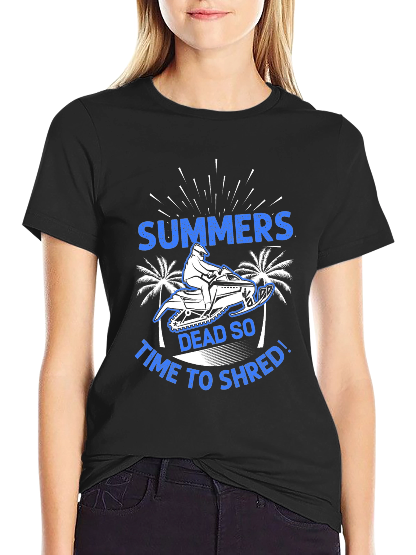 Summers Dead Snowmobile Graphic T-Shirt