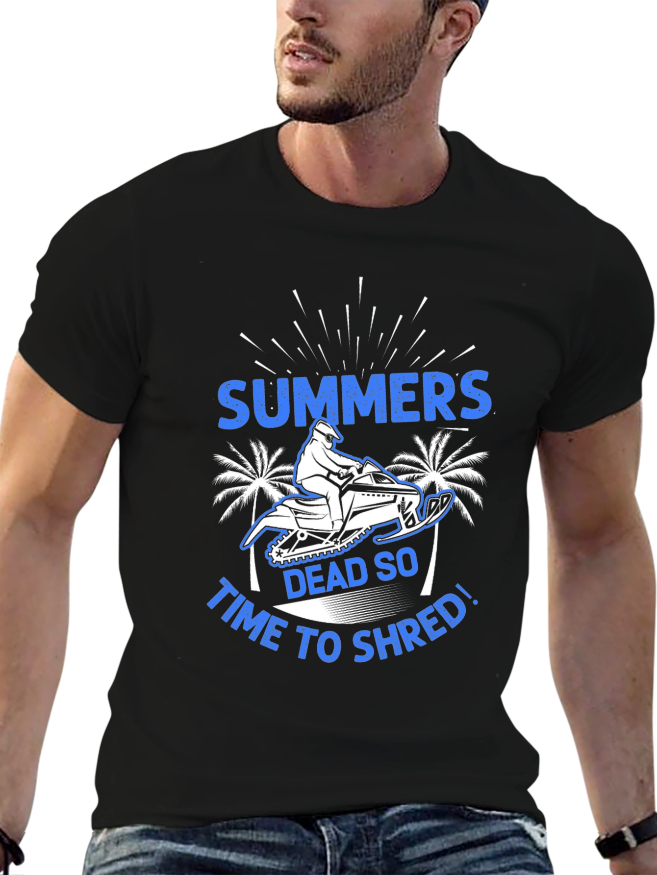 Summers Dead Snowmobile Graphic T-Shirt