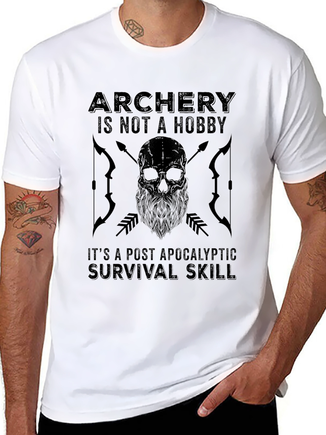 Archery Survival Skill Graphic Tee - Black