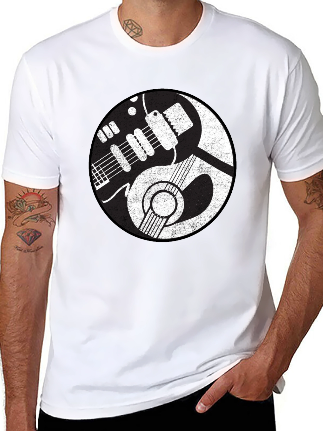 Yin Yang Guitar T-Shirt - Music Lover Tee