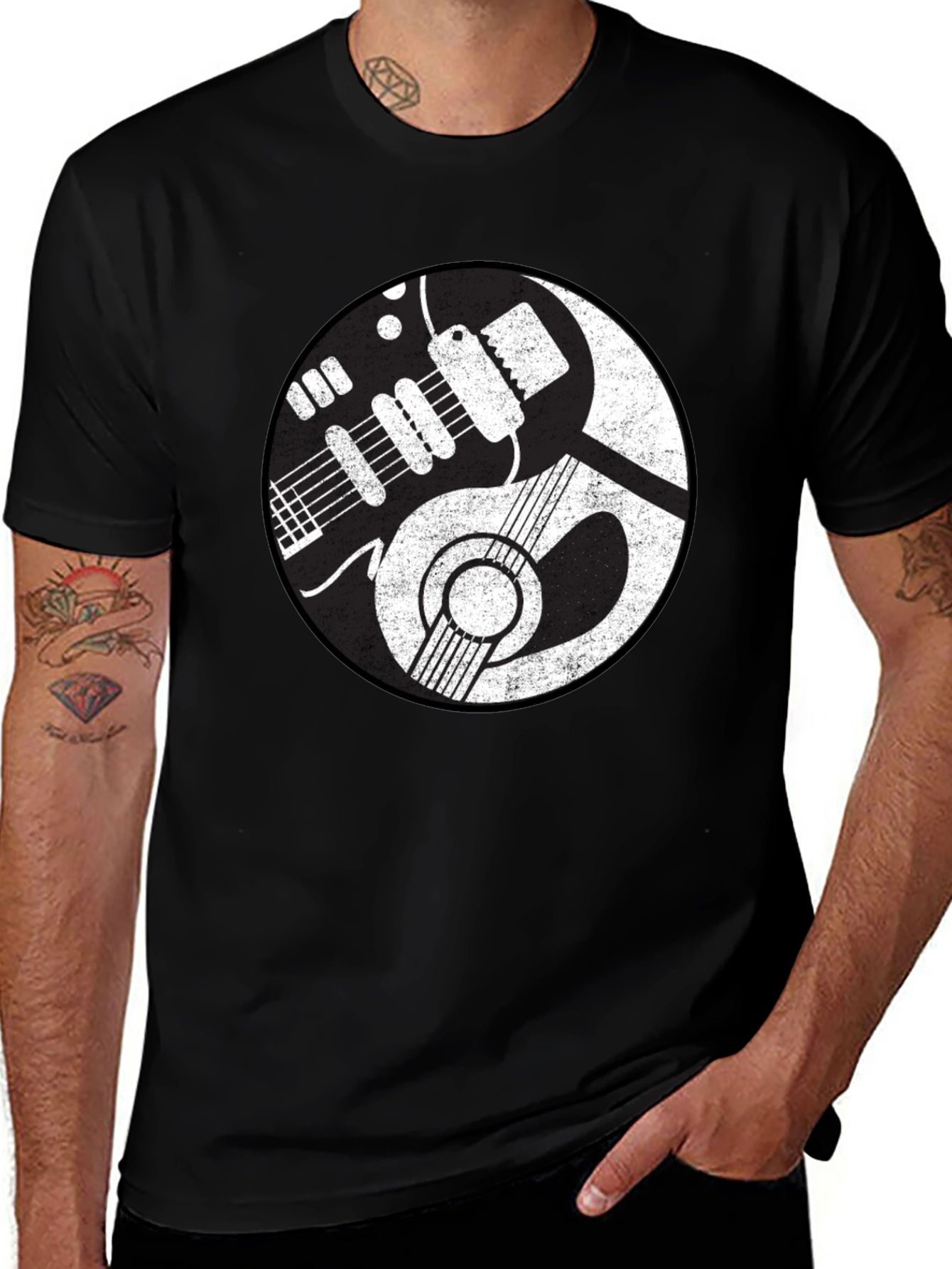 Yin Yang Guitar T-Shirt - Music Lover Tee