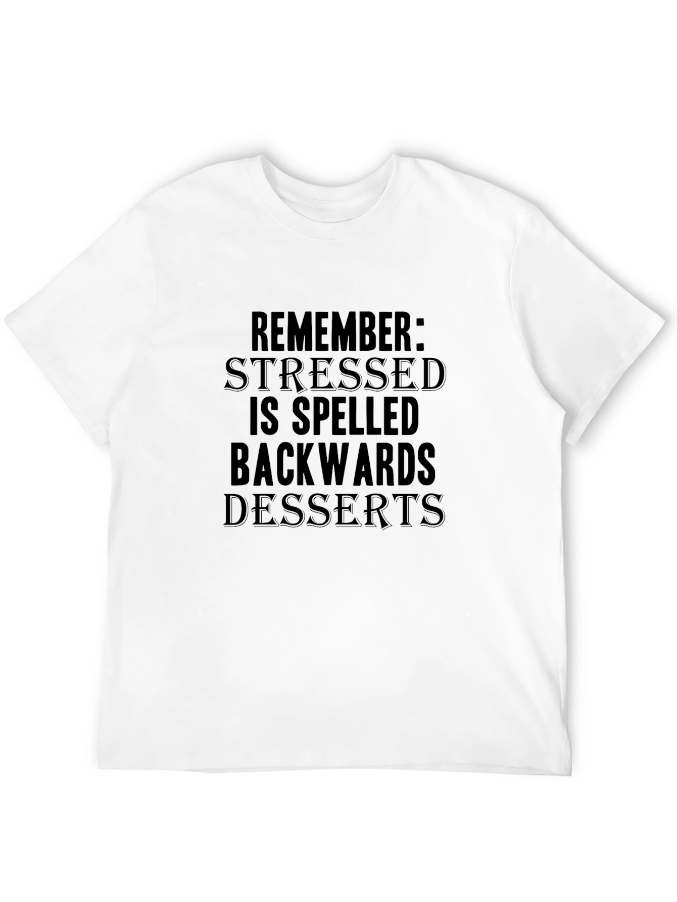 Stressed is Desserts Backwards Graphic T-Shirt