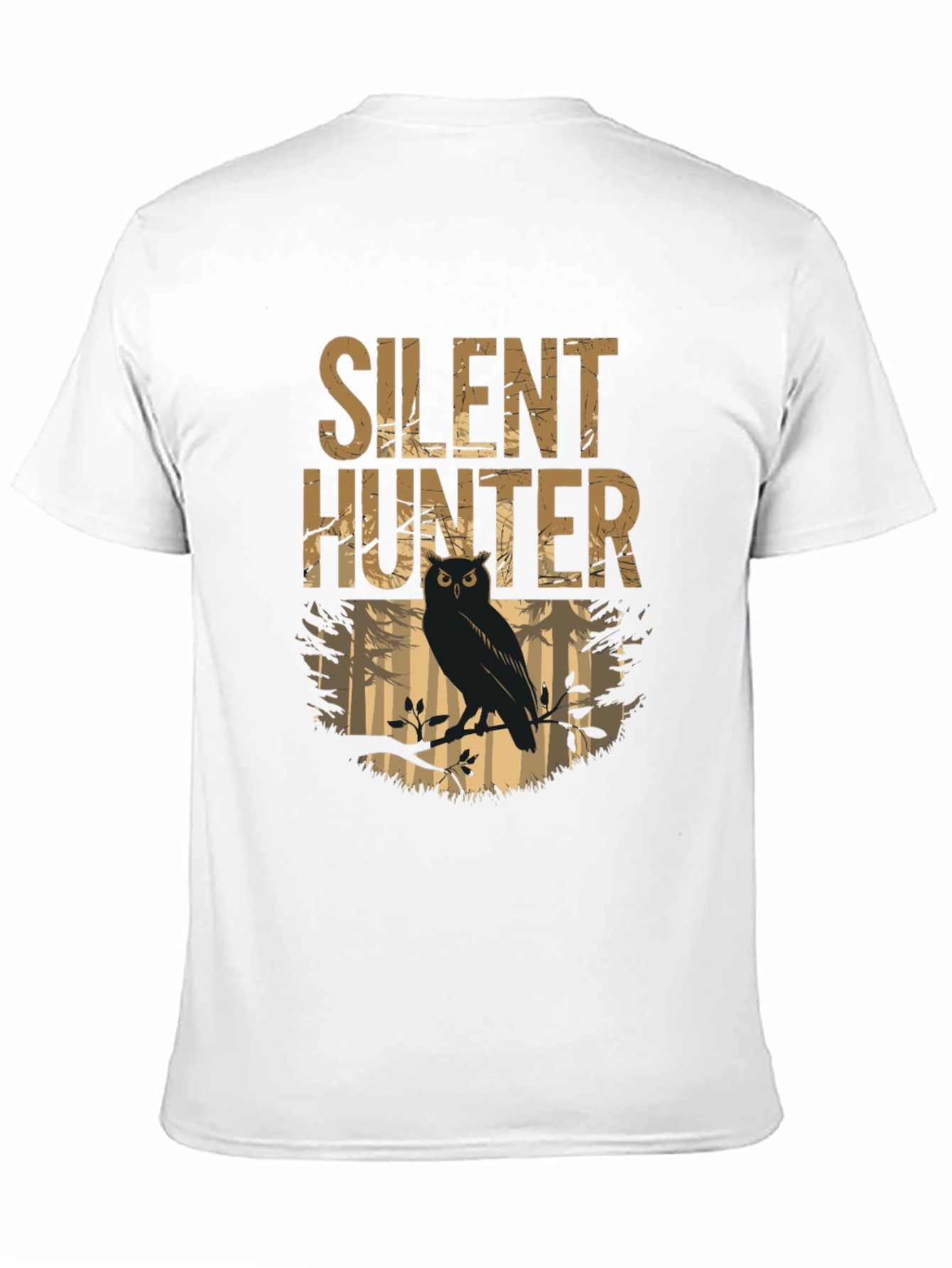 Silent Hunter Owl Graphic Tee - Mens Black T-Shirt