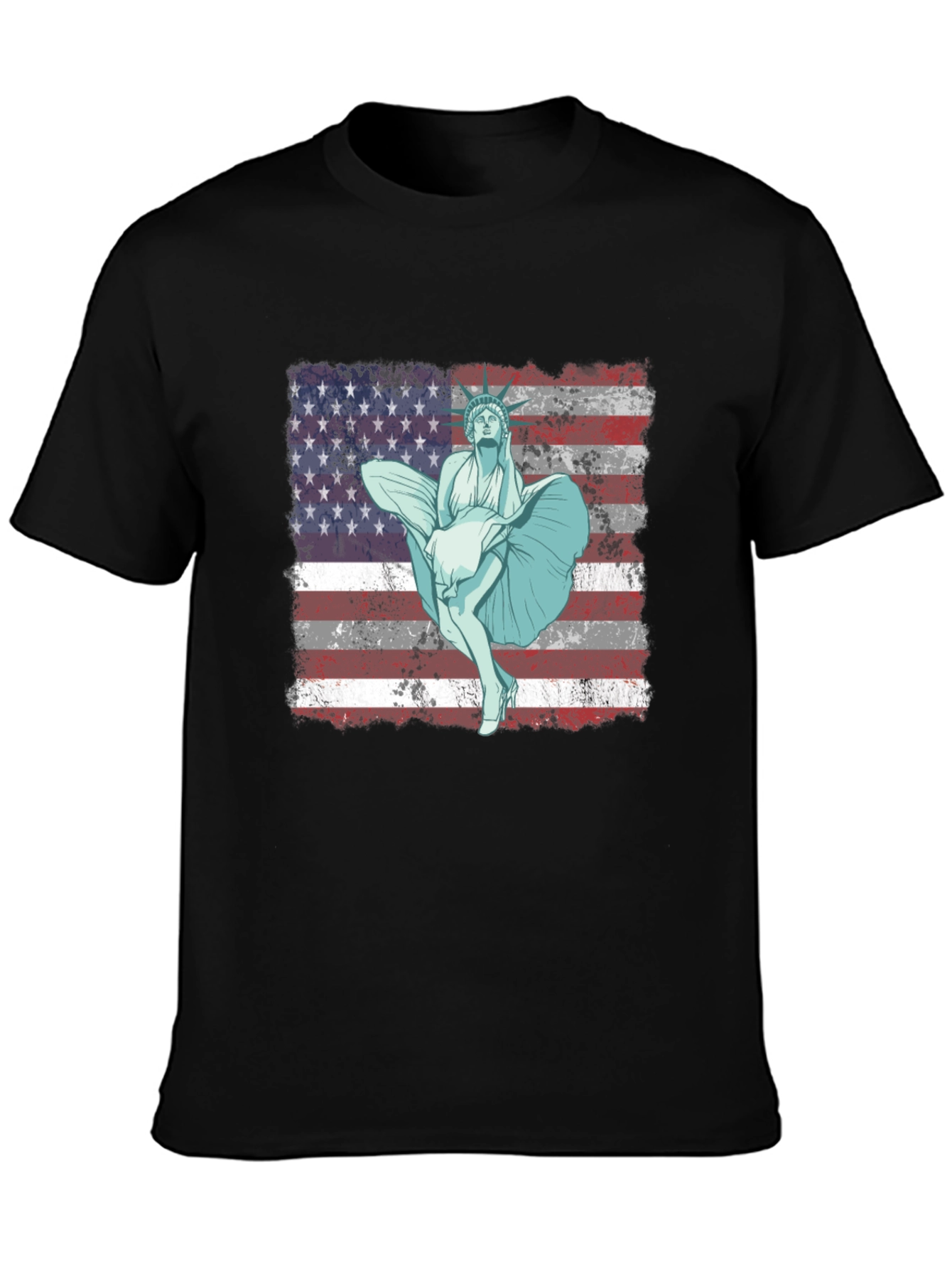 American Flag Marilyn Statue Graphic Tee