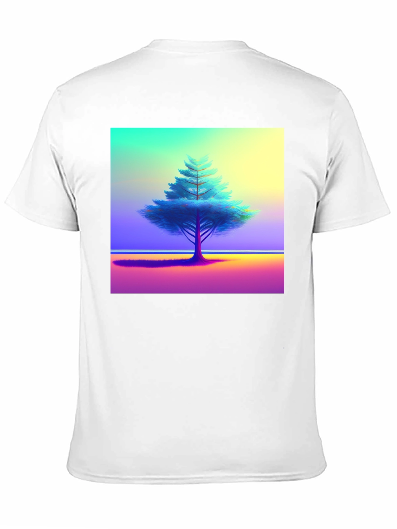 Vibrant Tree Graphic Tee - Black Cotton Blend