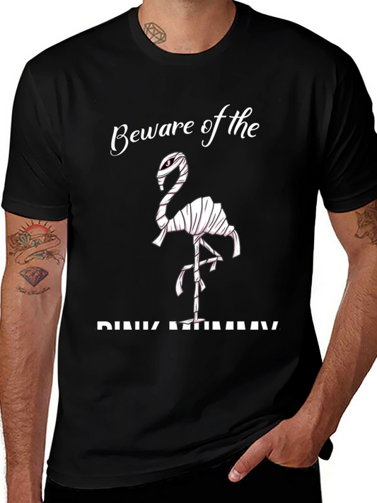 Beware of the Pink Mummy T-Shirt - Halloween Flamingo Tee