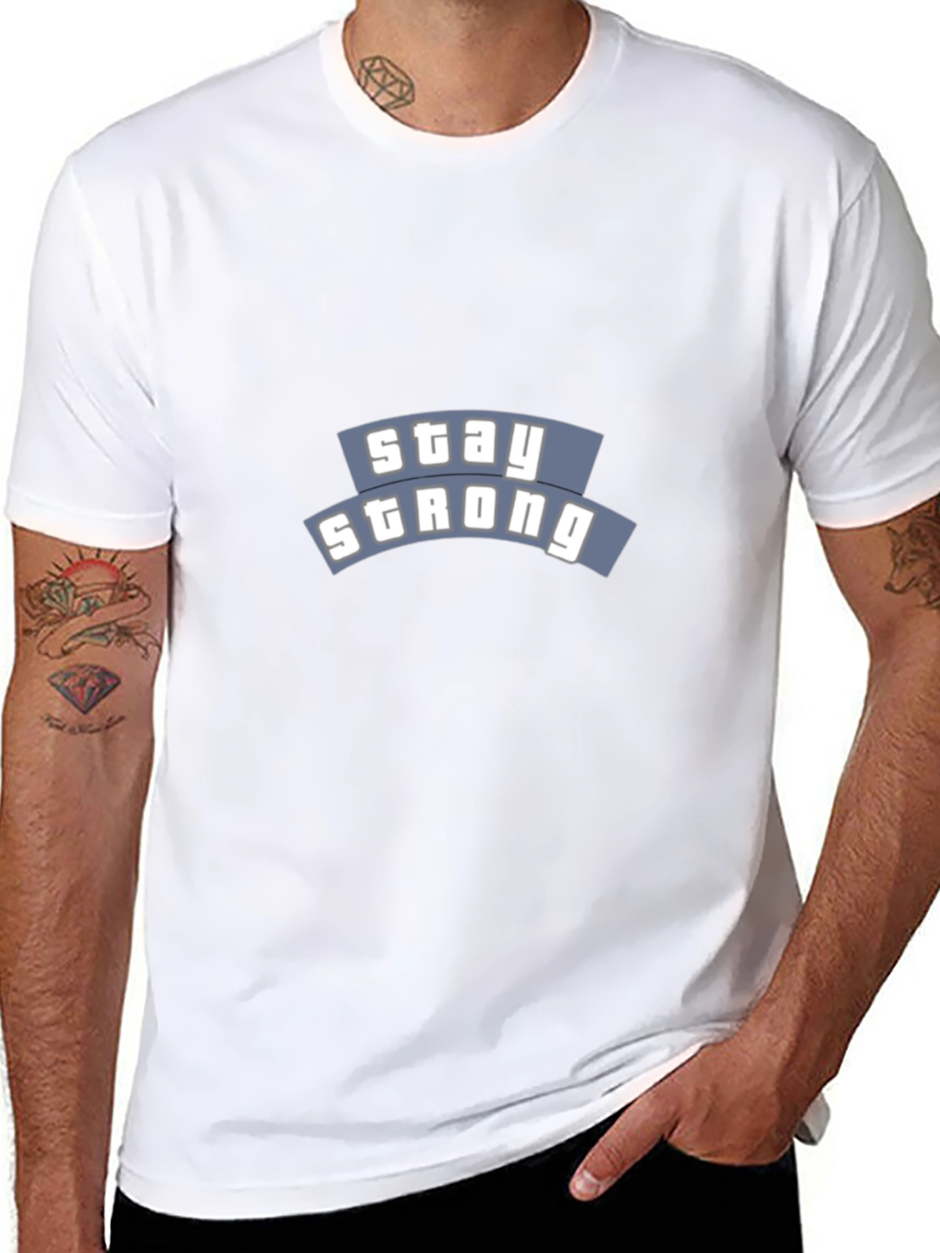 Stay Strong Black Graphic T-Shirt