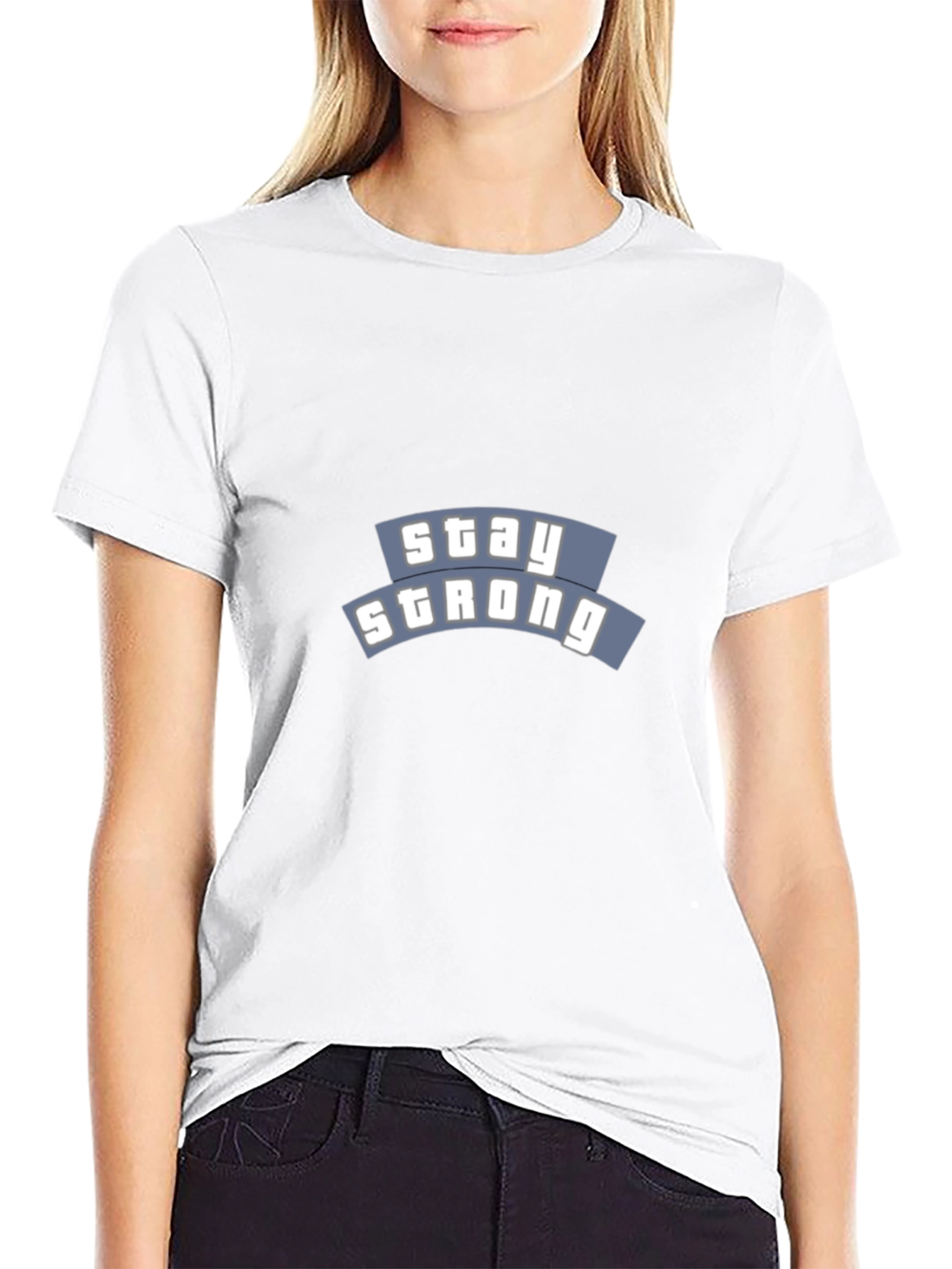 Stay Strong Black Graphic T-Shirt
