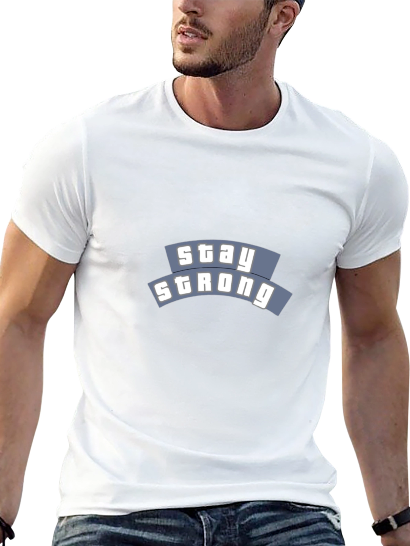 Stay Strong Black Graphic T-Shirt