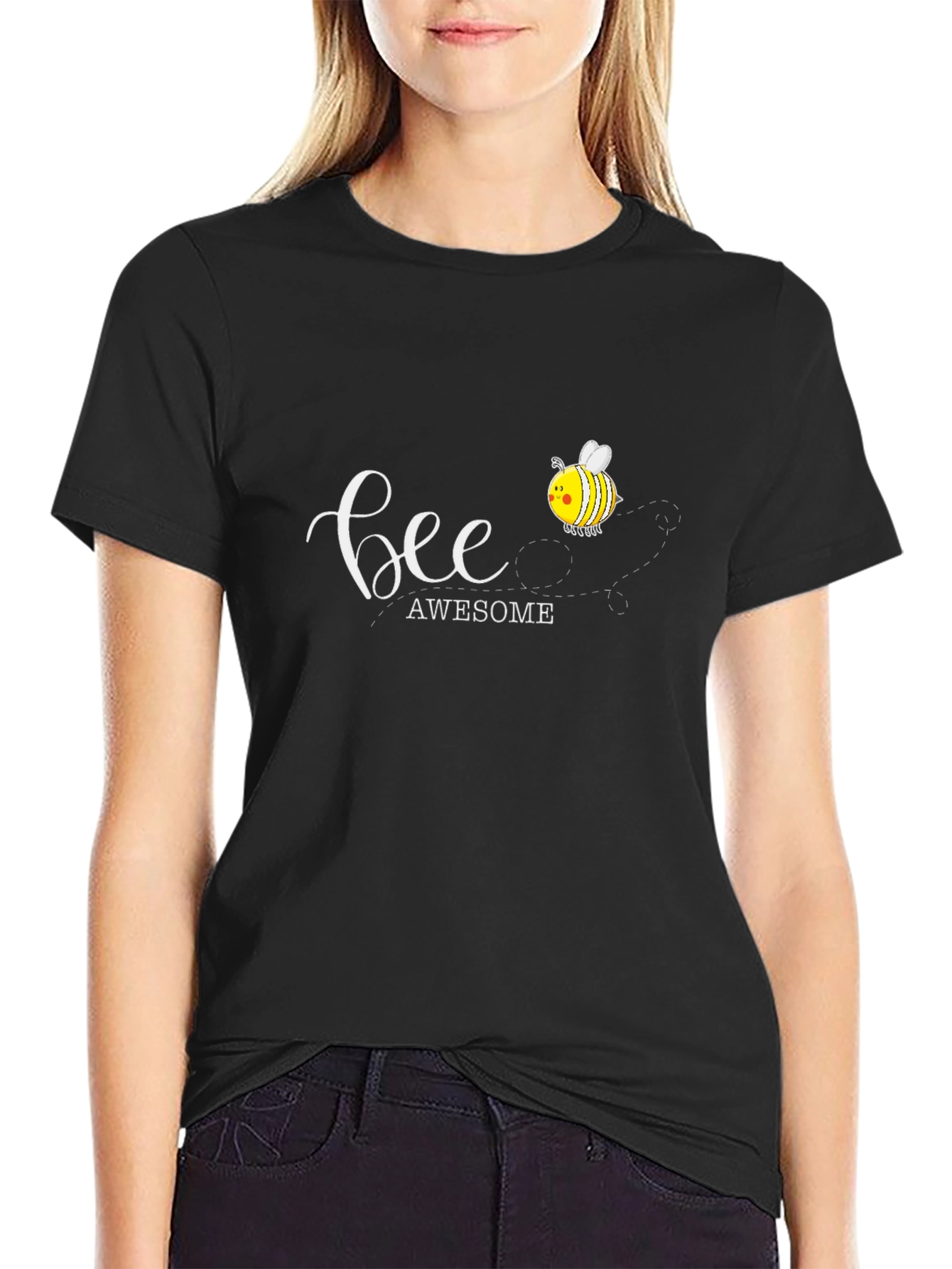 Bee Awesome Graphic T-Shirt - Black Cotton Tee