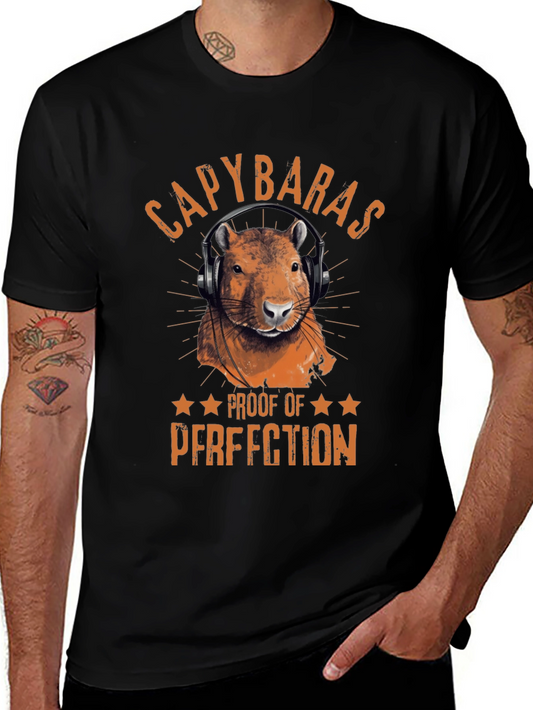 Capybaras Proof of Perfection Black T-Shirt