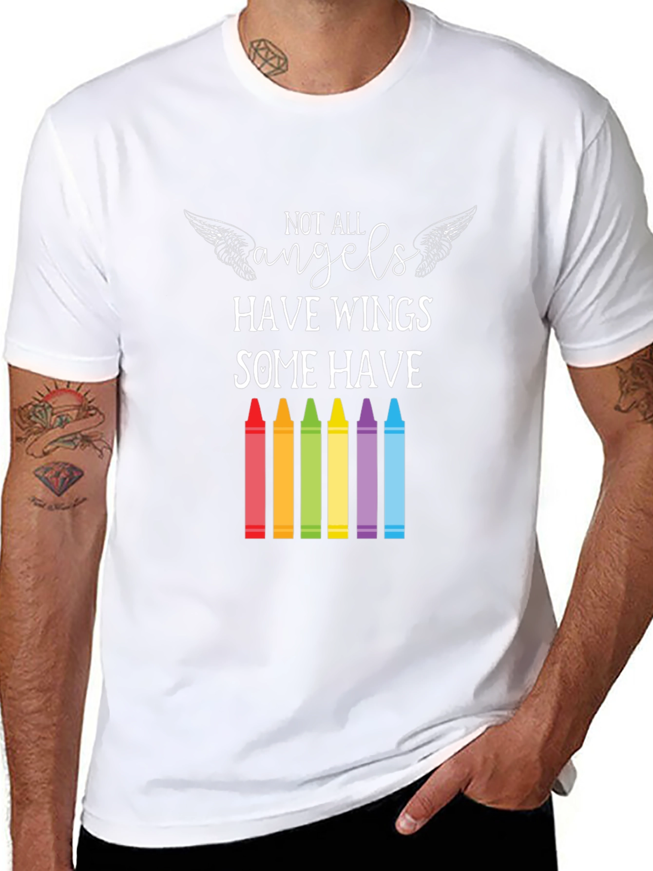 Angel Teacher T-Shirt: Some Have Crayons