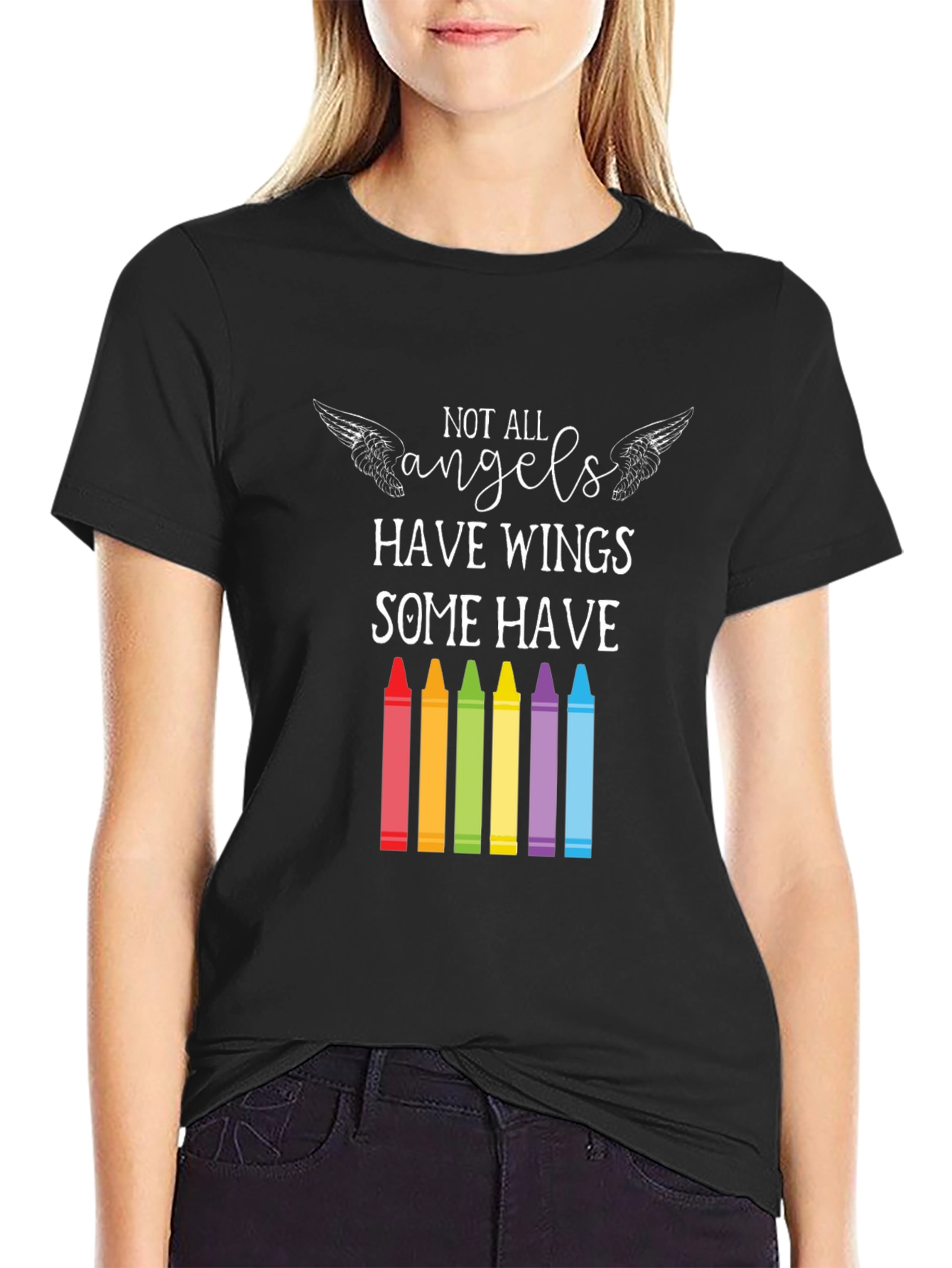 Angel Teacher T-Shirt: Some Have Crayons