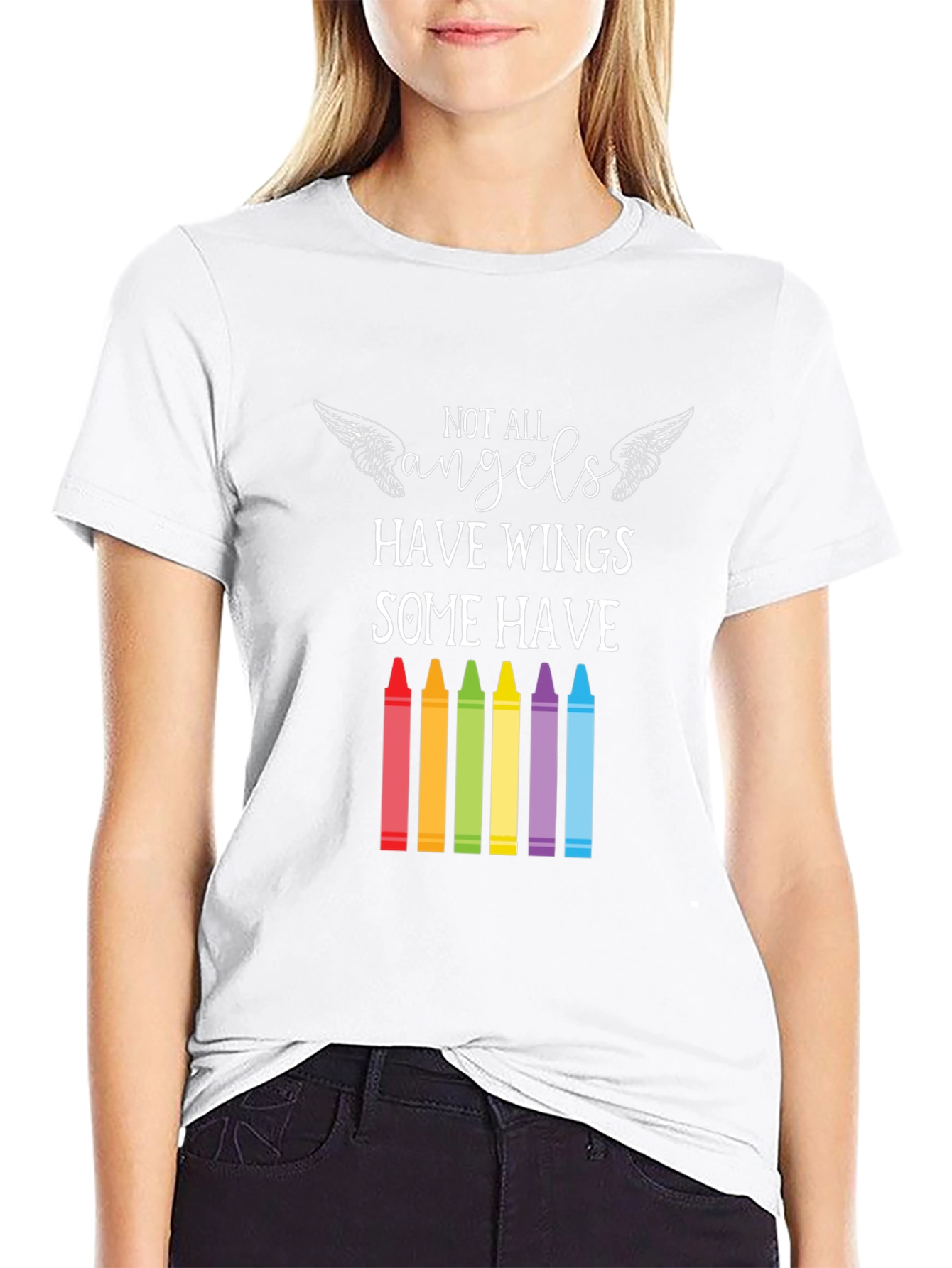 Angel Teacher T-Shirt: Some Have Crayons
