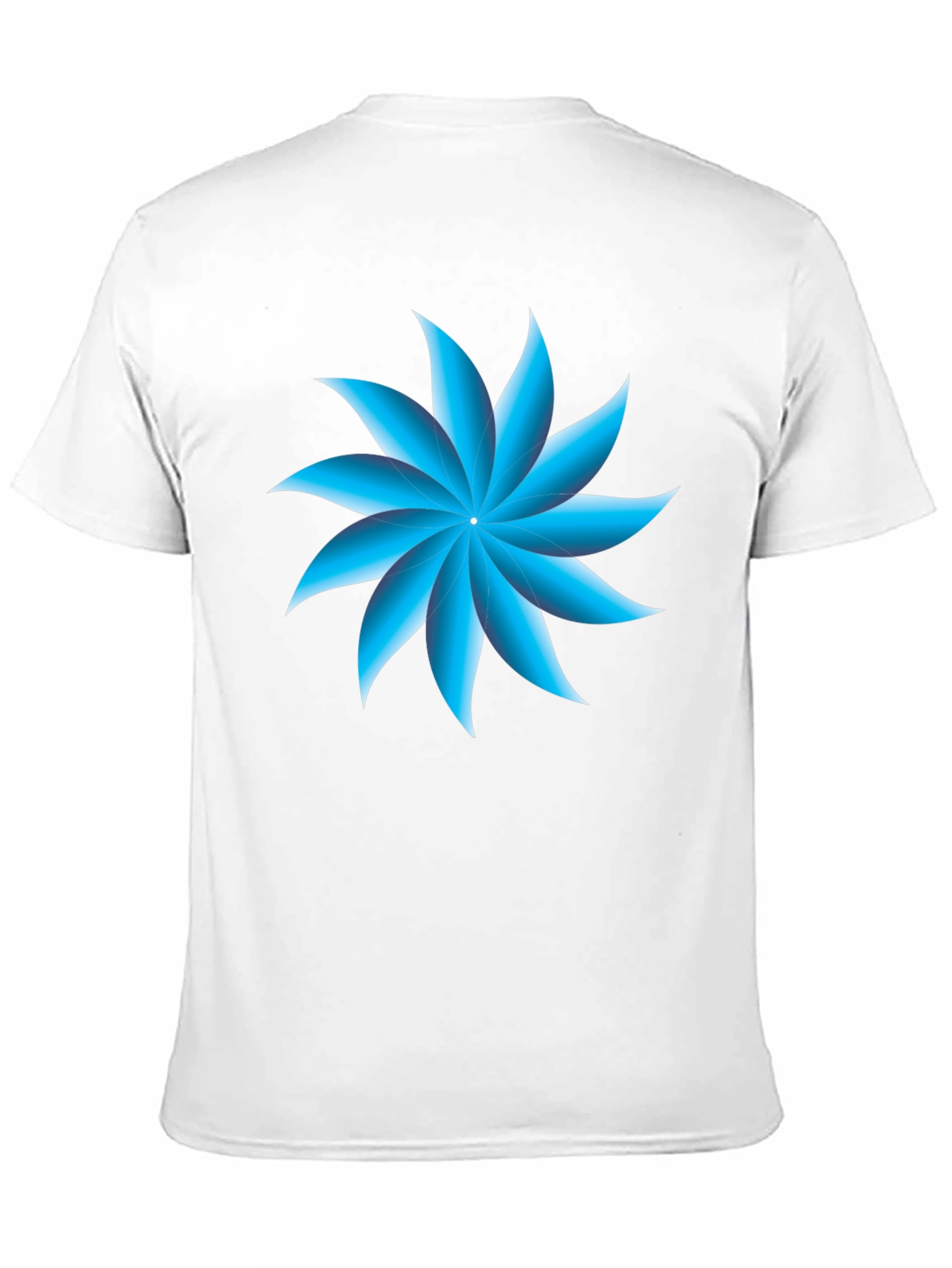 Blue Petal Graphic Black T-Shirt