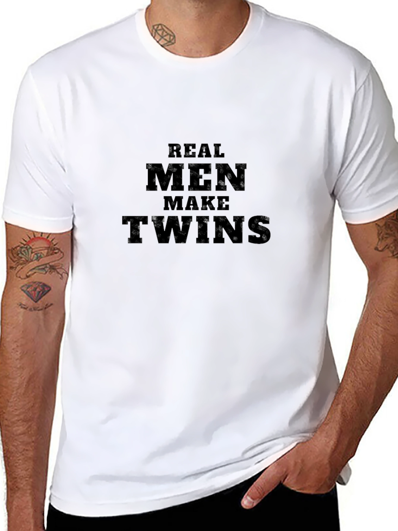 Real Men Make Twins Black T-Shirt
