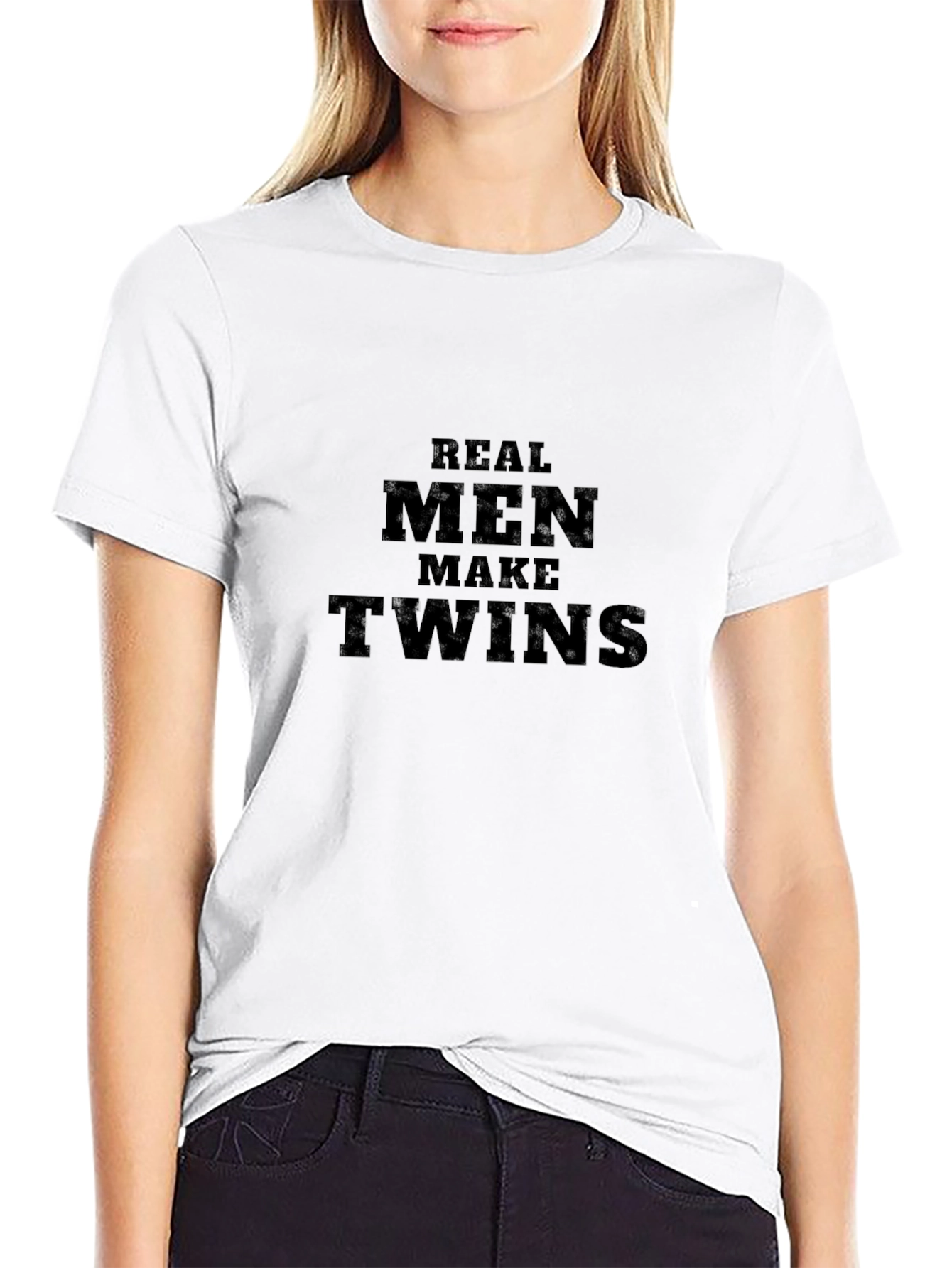 Real Men Make Twins Black T-Shirt