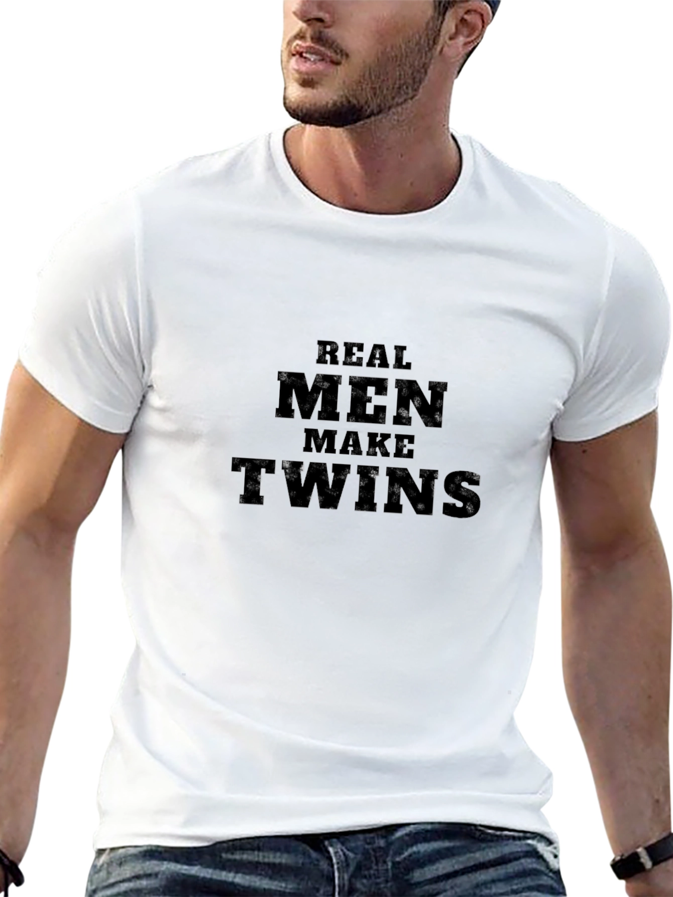 Real Men Make Twins Black T-Shirt