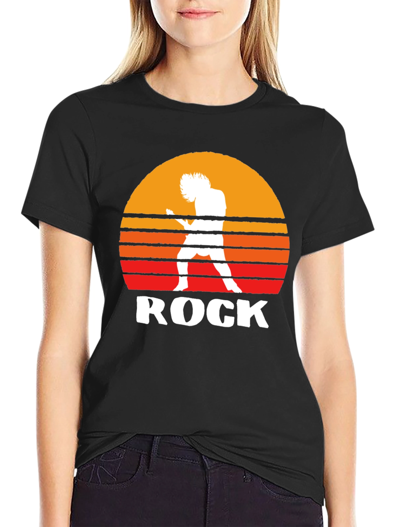 Rock Music T-Shirt Guitarist Sunset Graphic Tee