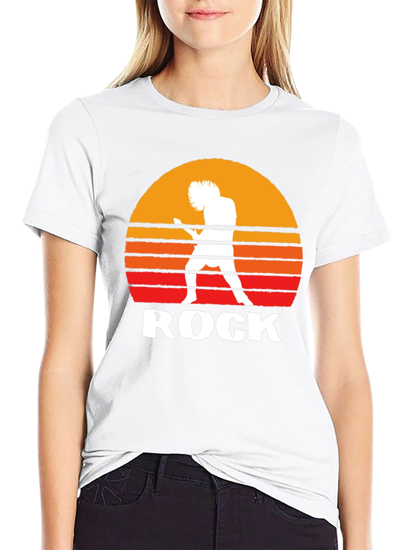 Rock Music T-Shirt Guitarist Sunset Graphic Tee