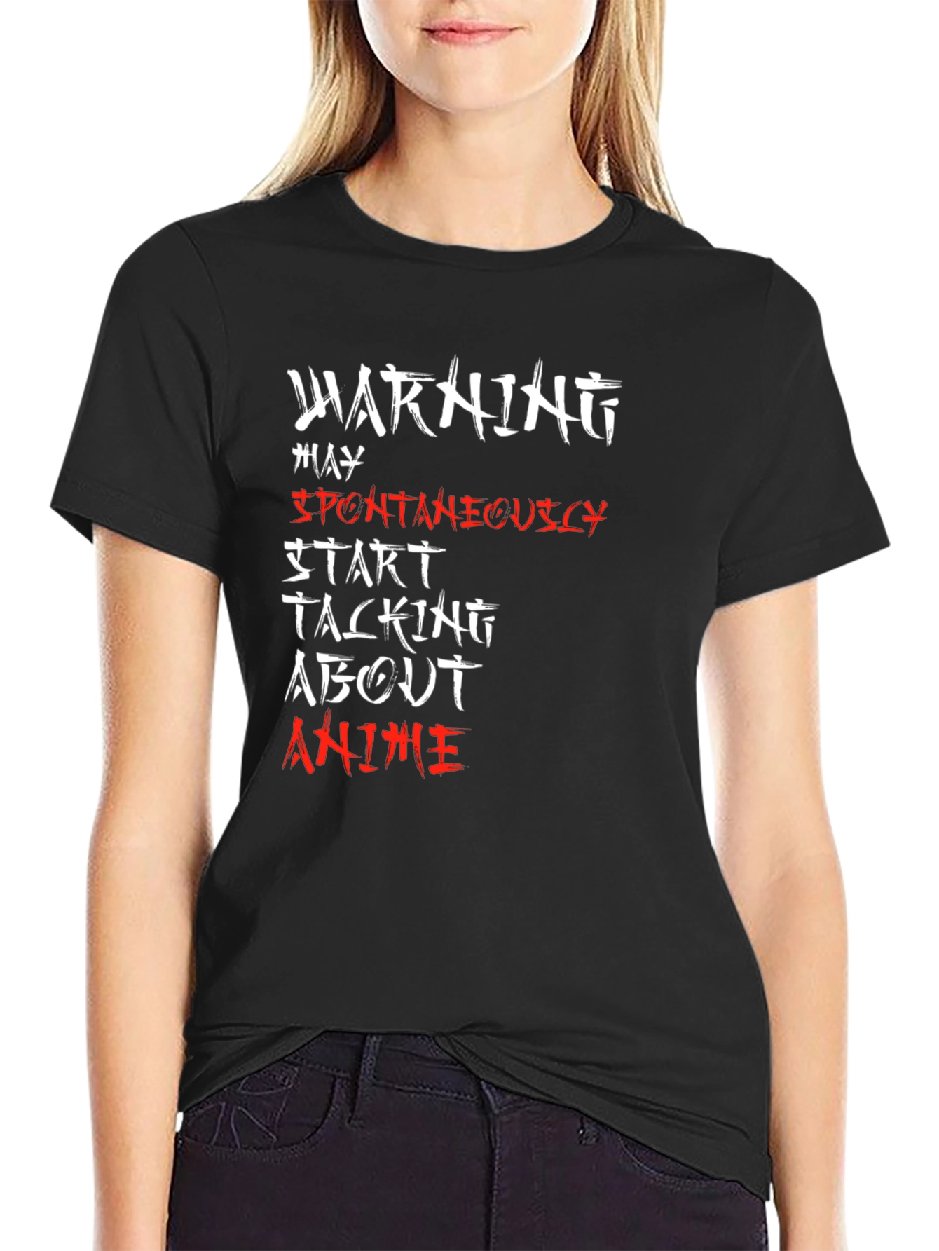 Warning May Spontaneously Talk About Anime T-Shirt