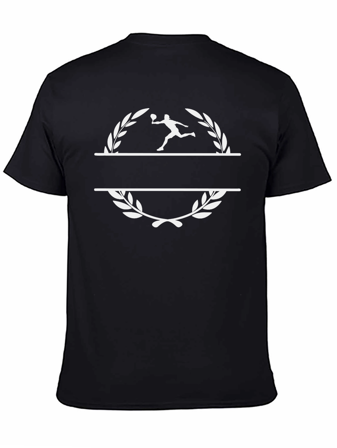 Tennis Player Laurel Wreath Black T-Shirt