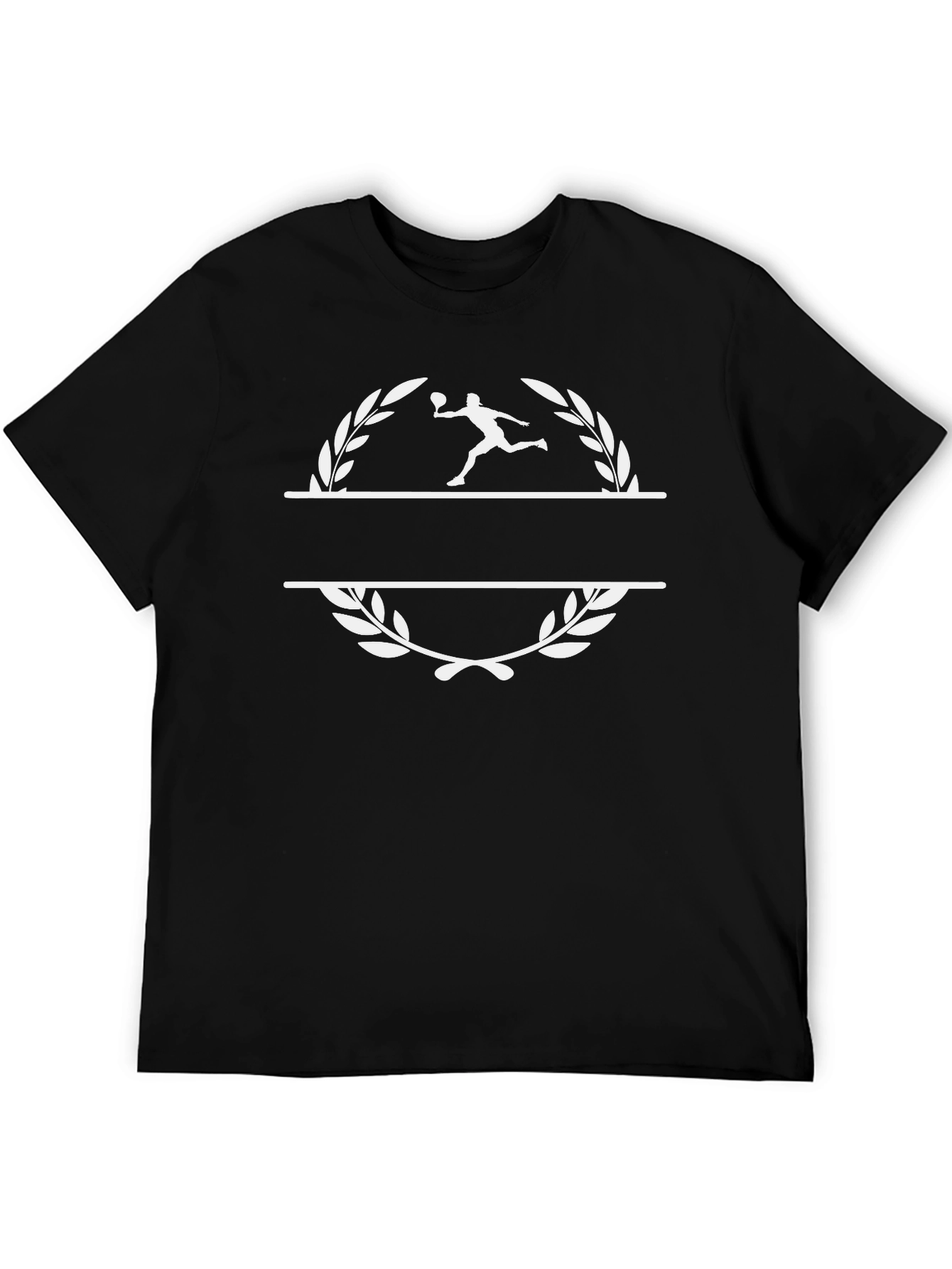 Tennis Player Laurel Wreath Black T-Shirt