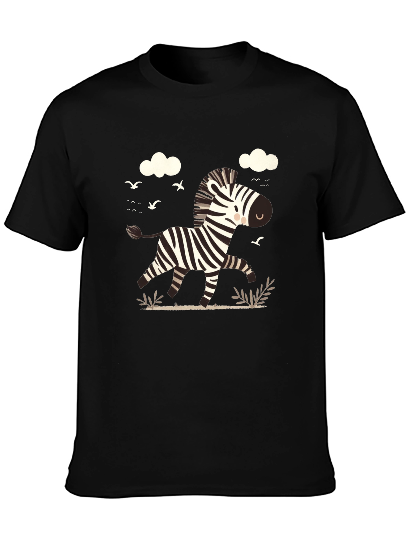 Zebra Graphic Tee - Black Cotton Blend