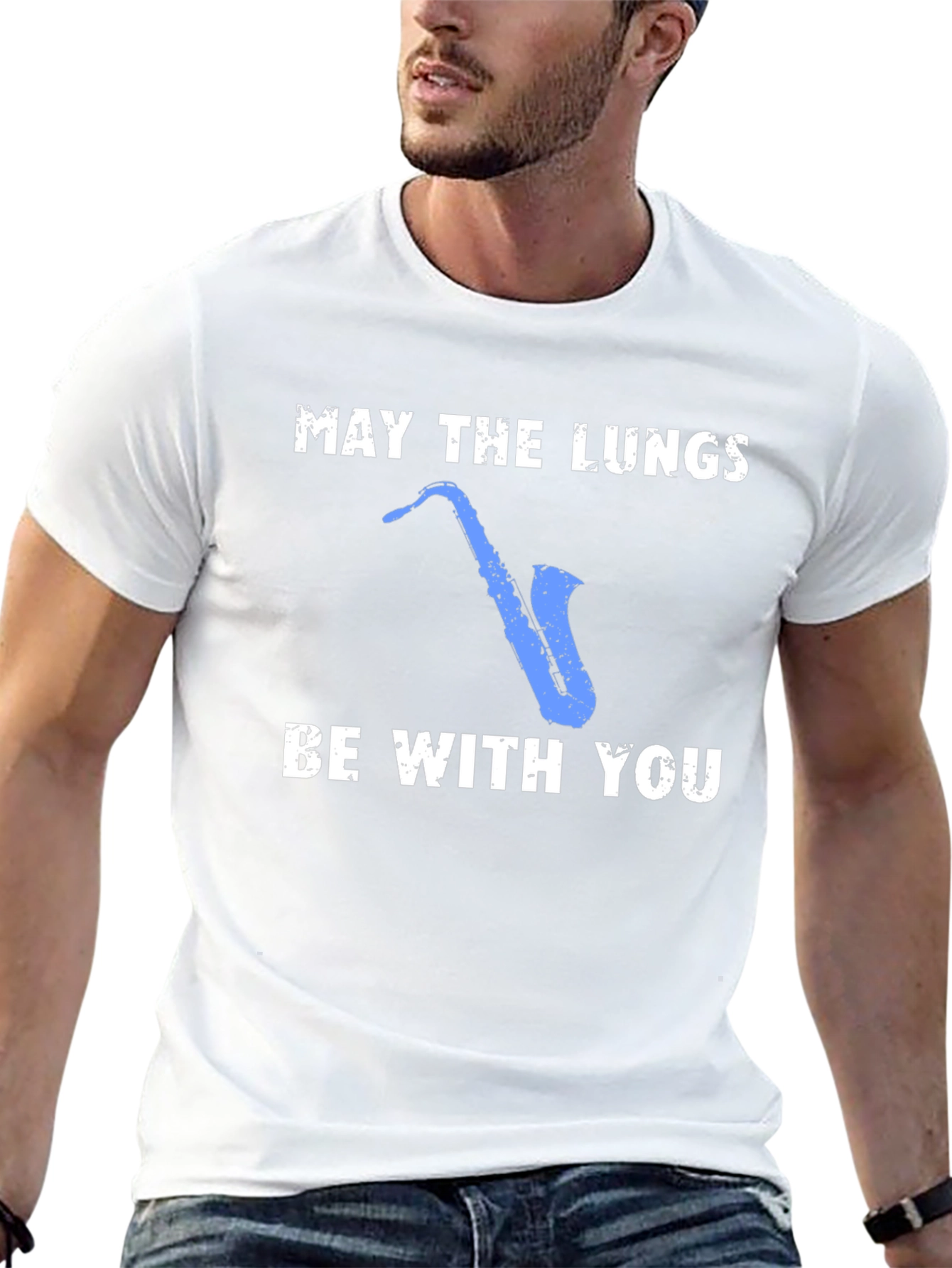 May The Lungs Be With You Saxophone Graphic T-Shirt