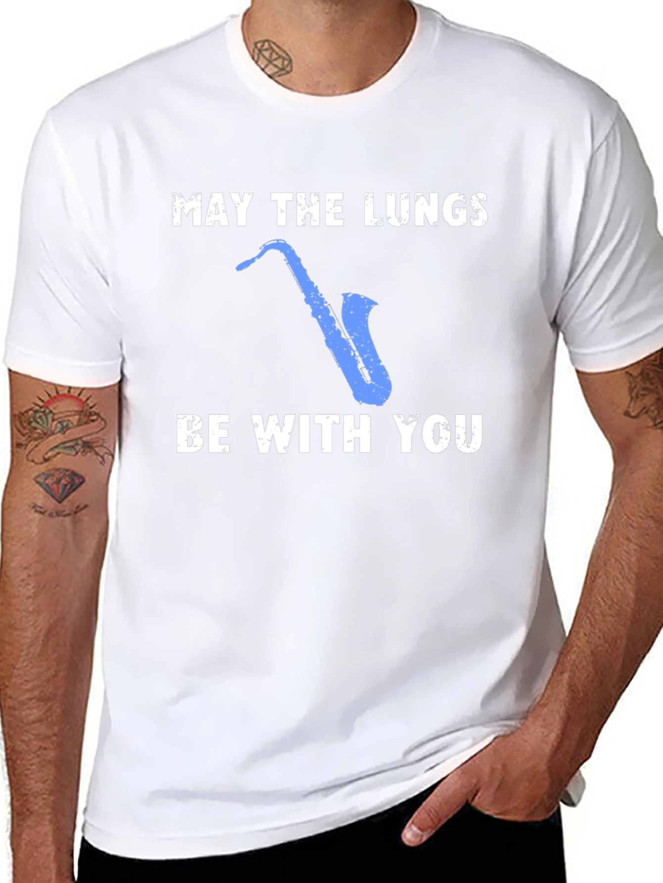 May The Lungs Be With You Saxophone Graphic T-Shirt