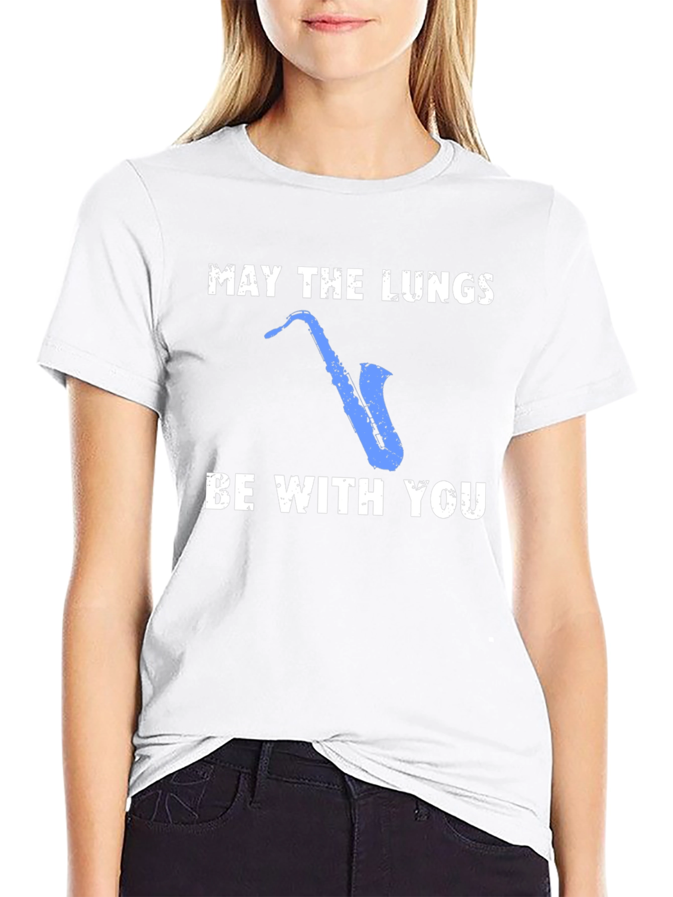 May The Lungs Be With You Saxophone Graphic T-Shirt