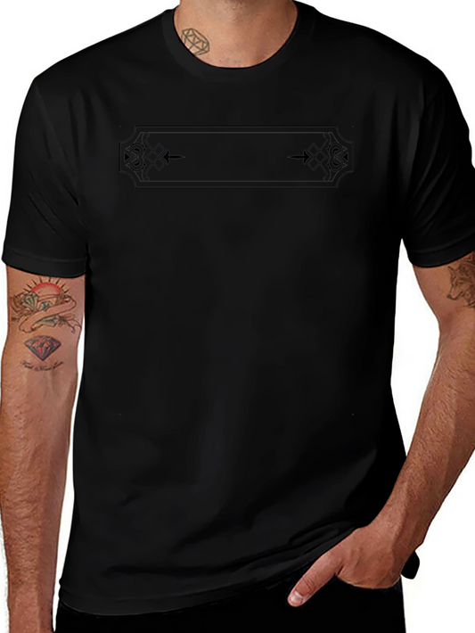 Black Graphic Tee - Ornamental Design