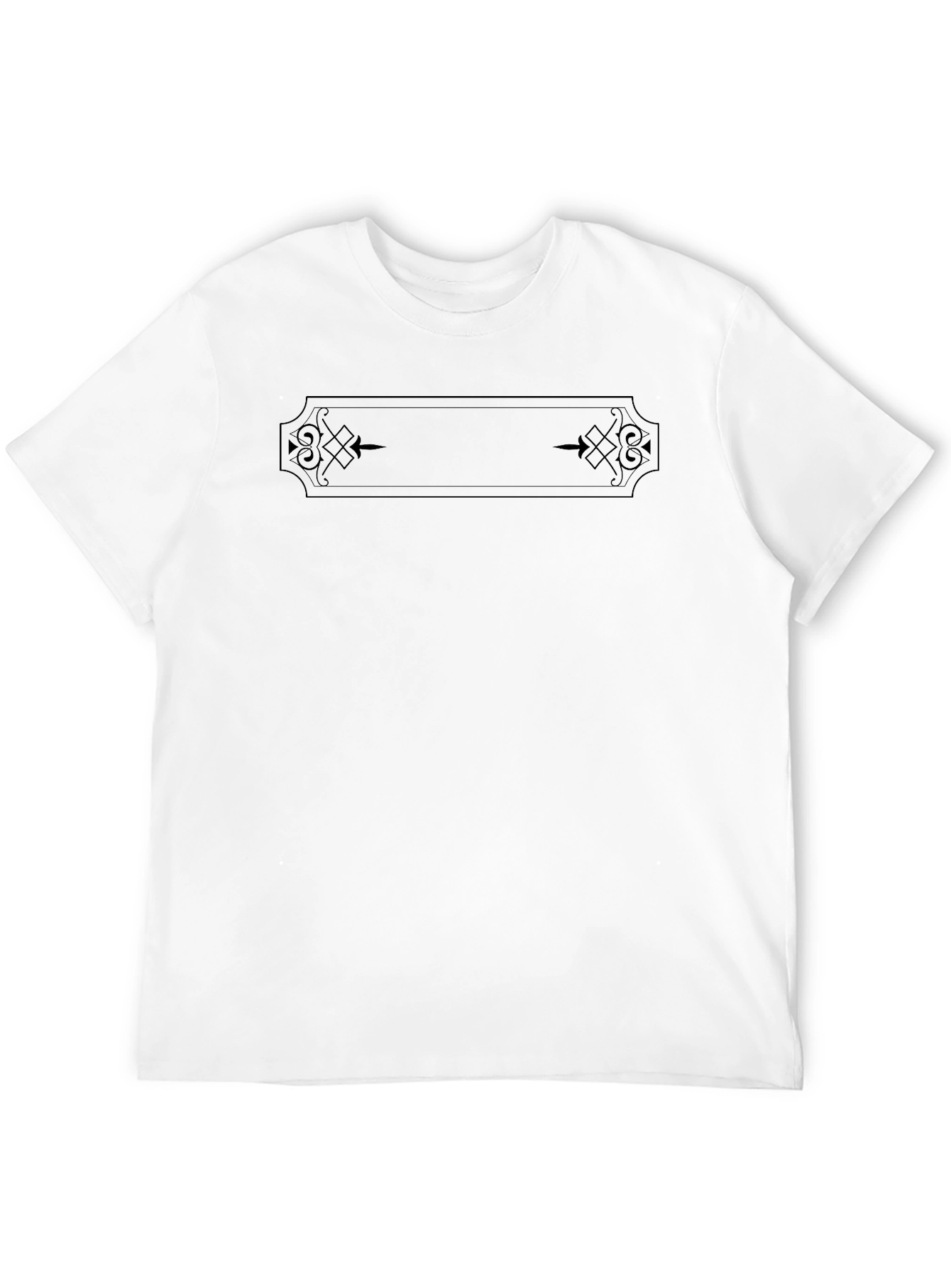 Black Graphic Tee - Ornamental Design