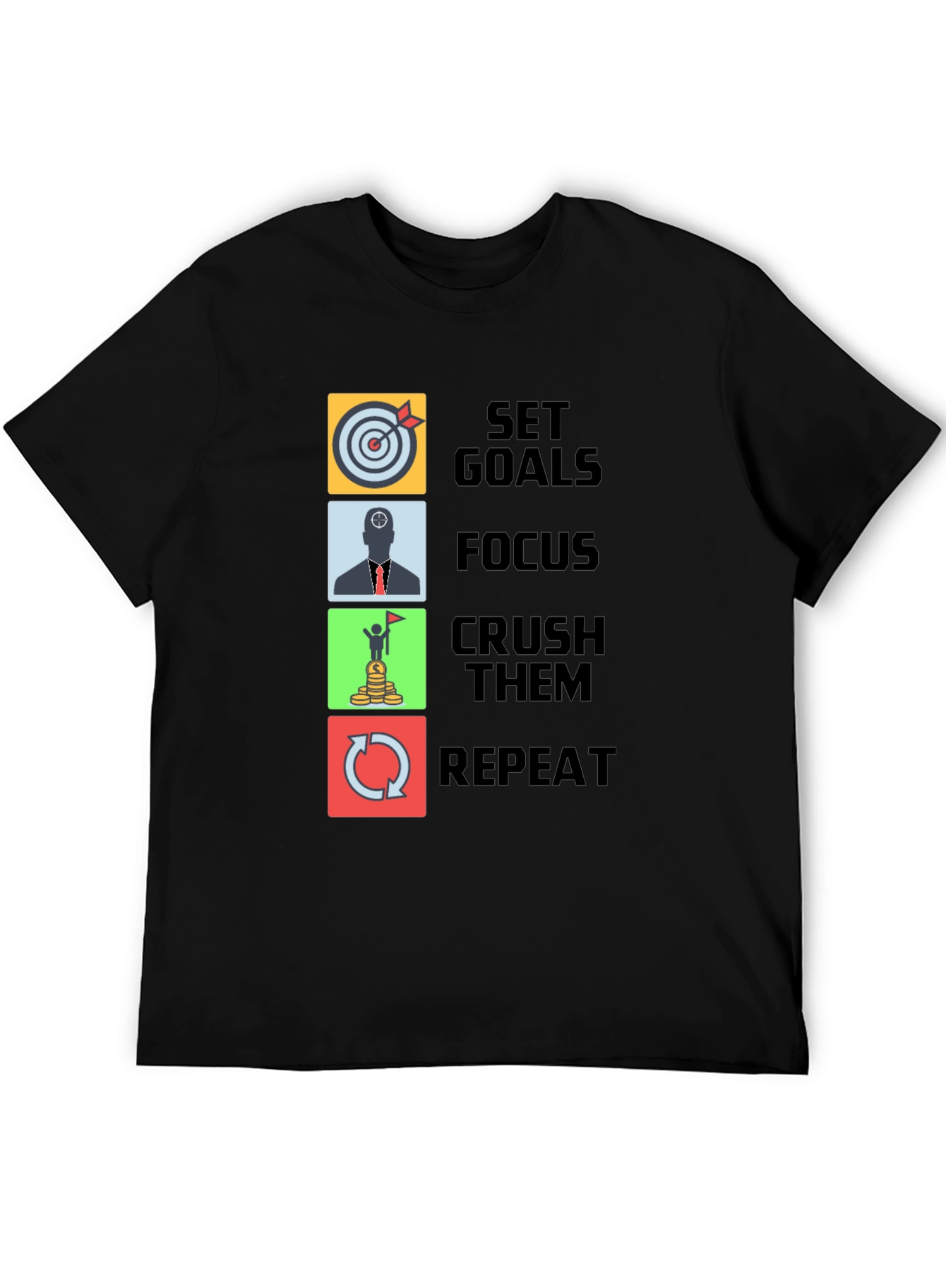 Set Goals T-Shirt - Focus Crush Repeat